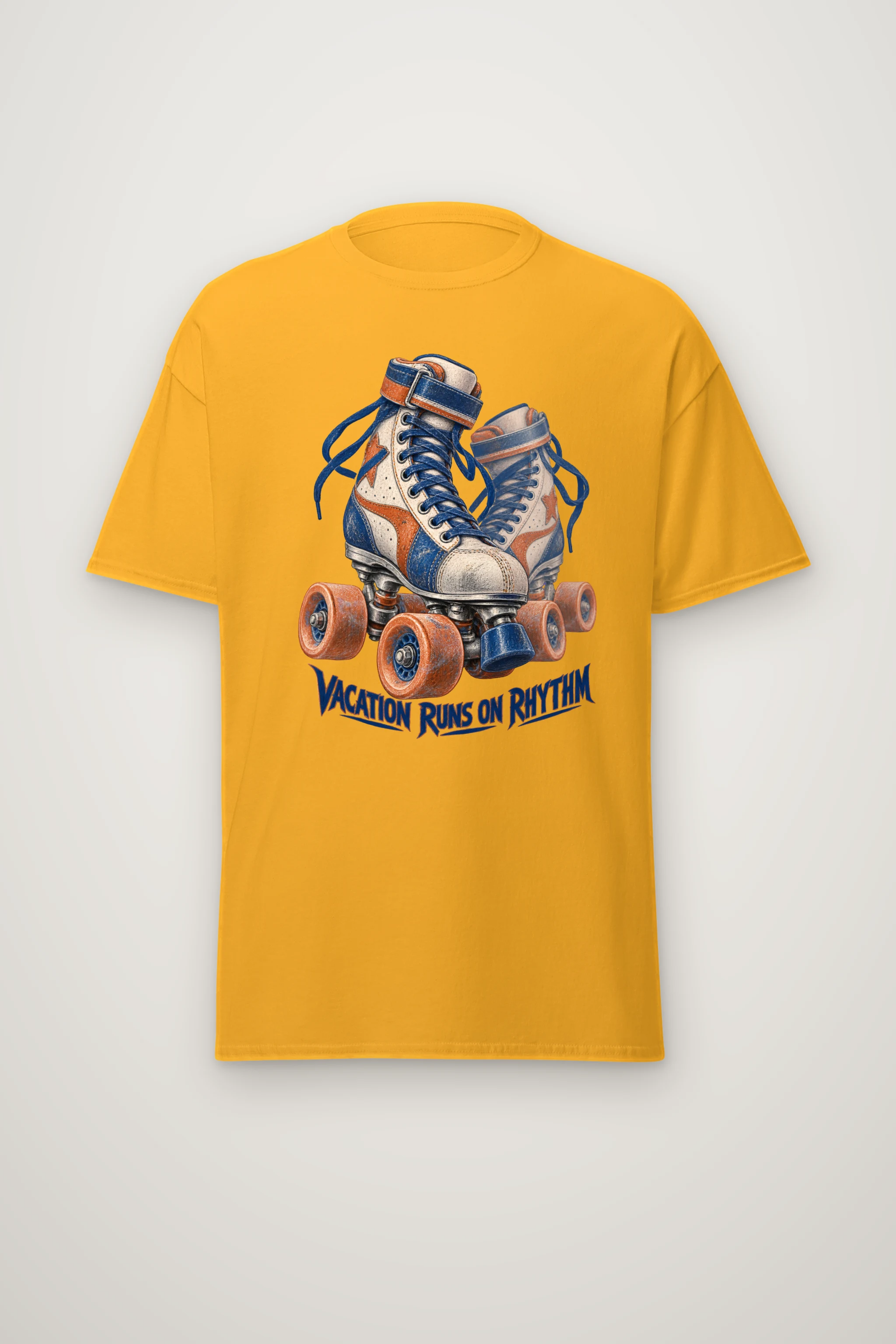 "Vacation Runs on Rhythm" Heavyweight Unisex Crewneck T-shirt