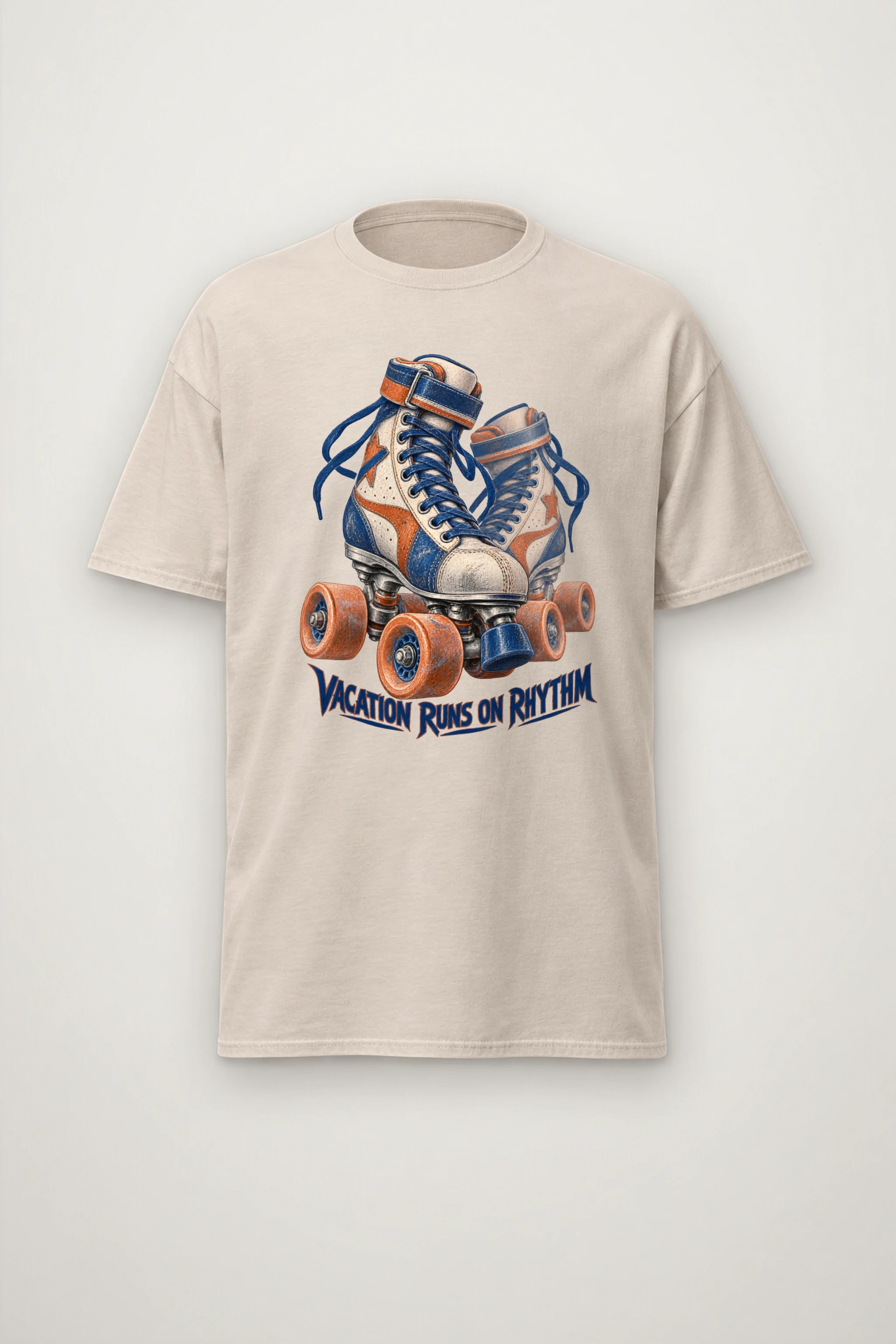 "Vacation Runs on Rhythm" Heavyweight Unisex Crewneck T-shirt