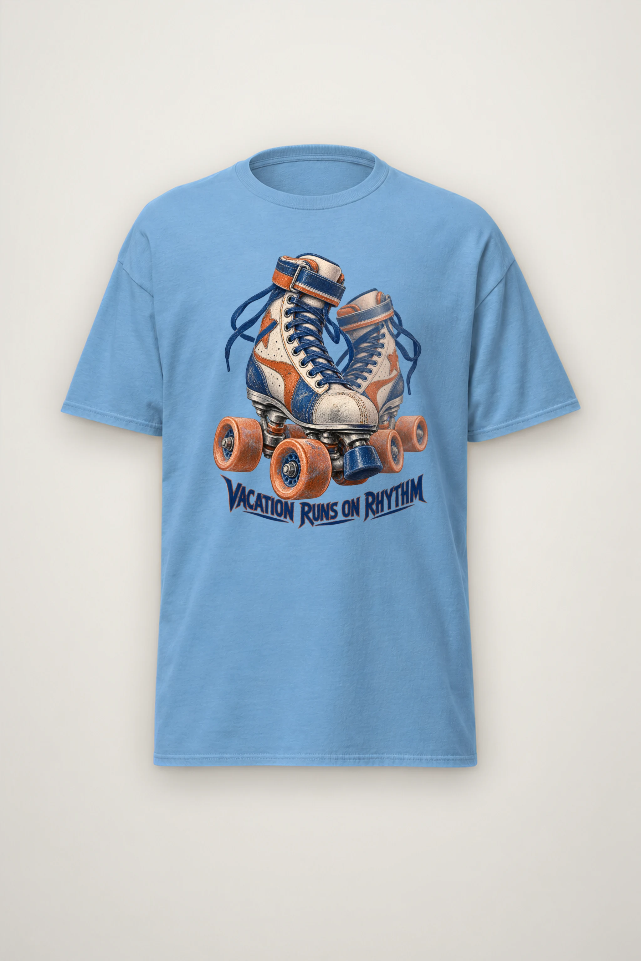 "Vacation Runs on Rhythm" Heavyweight Unisex Crewneck T-shirt