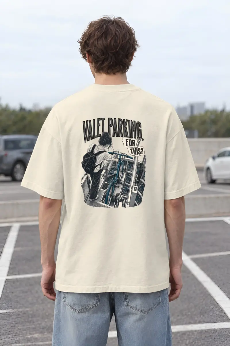 “Valet Parking For This” Men’s Oversized Heavyweight Crewneck T-Shirt