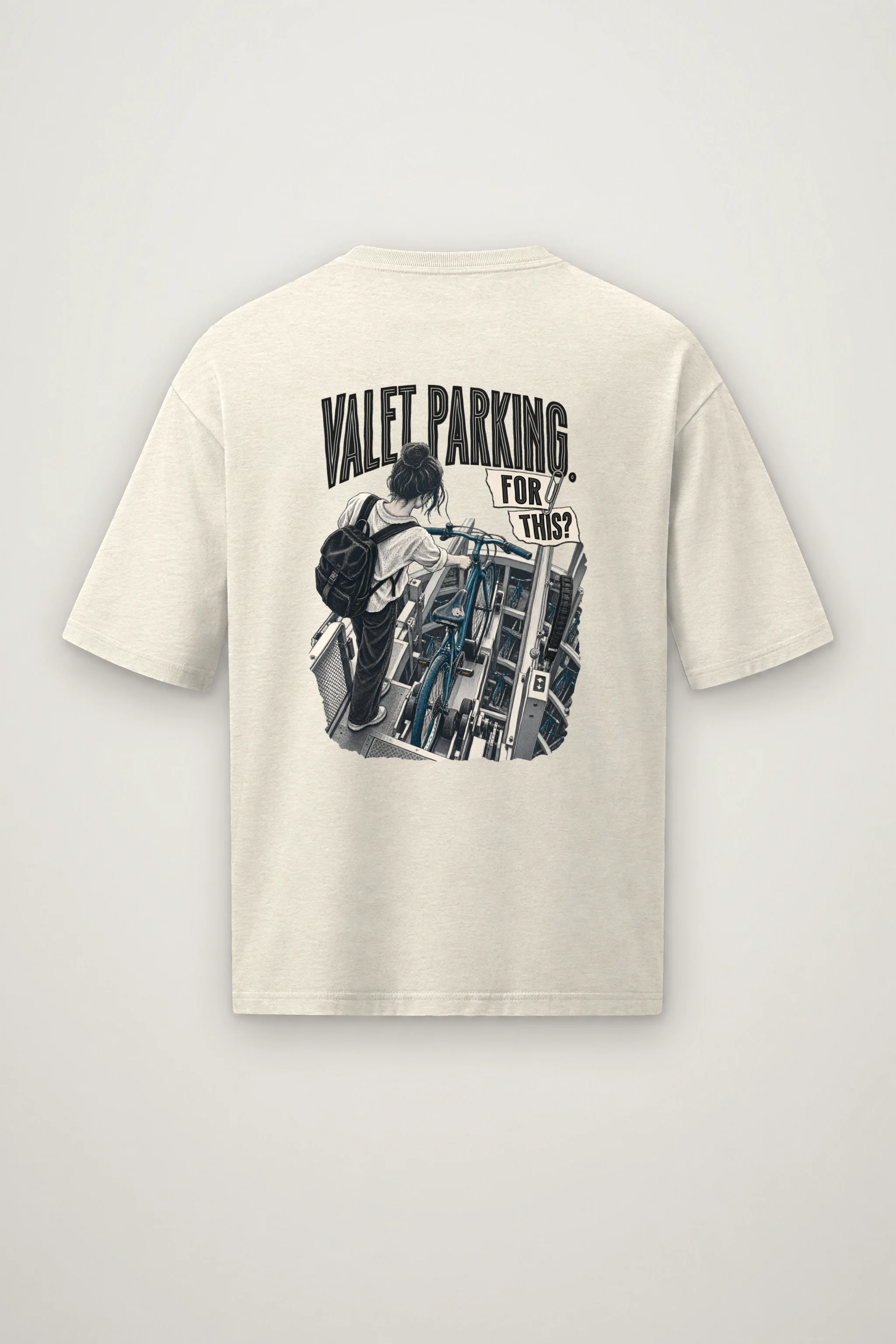 "Valet Parking For This" Men's Oversized Heavyweight Crewneck T-Shirt