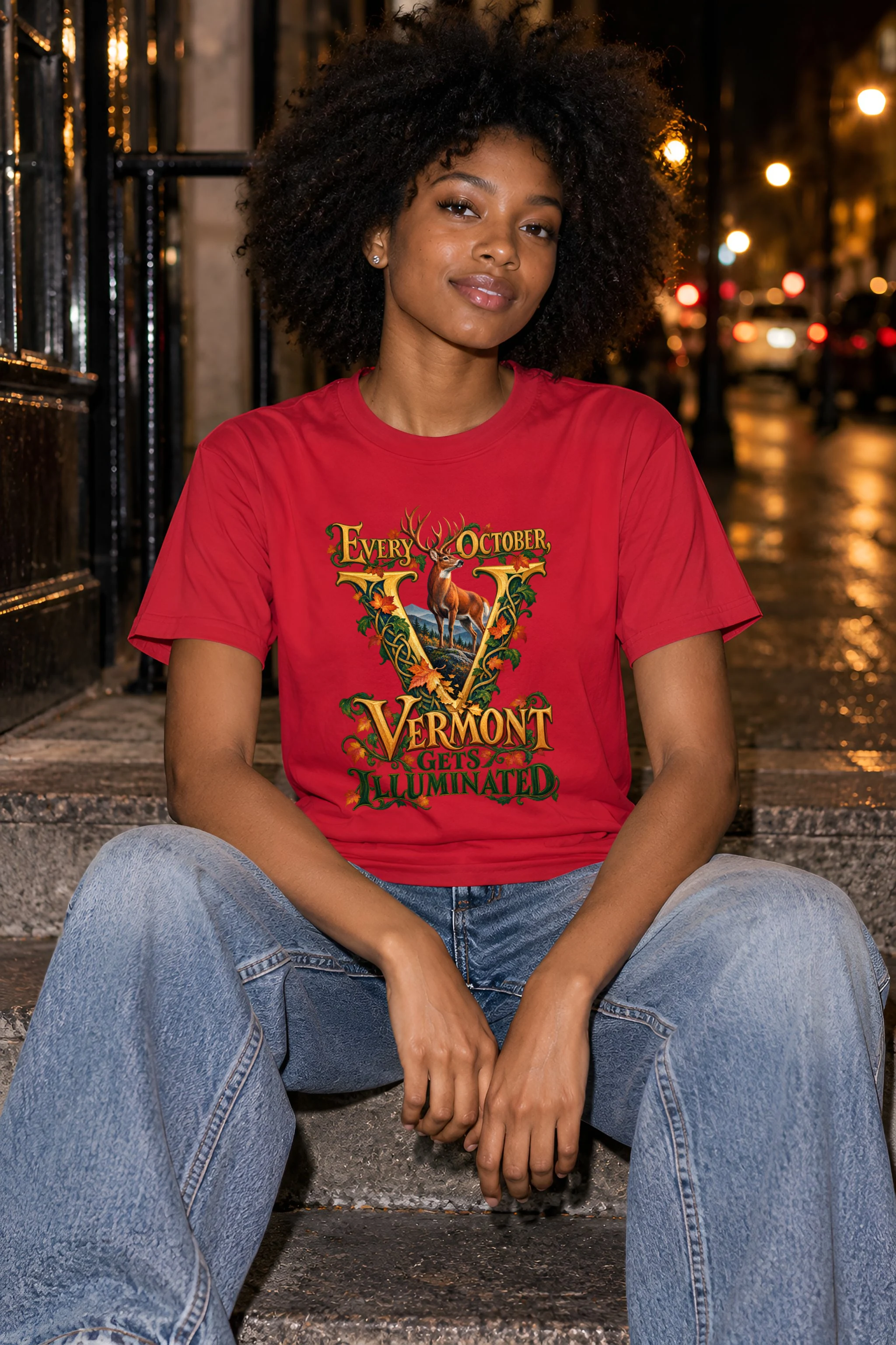 "Vermont Gets Illuminated" Heavyweight Unisex Crewneck T-shirt