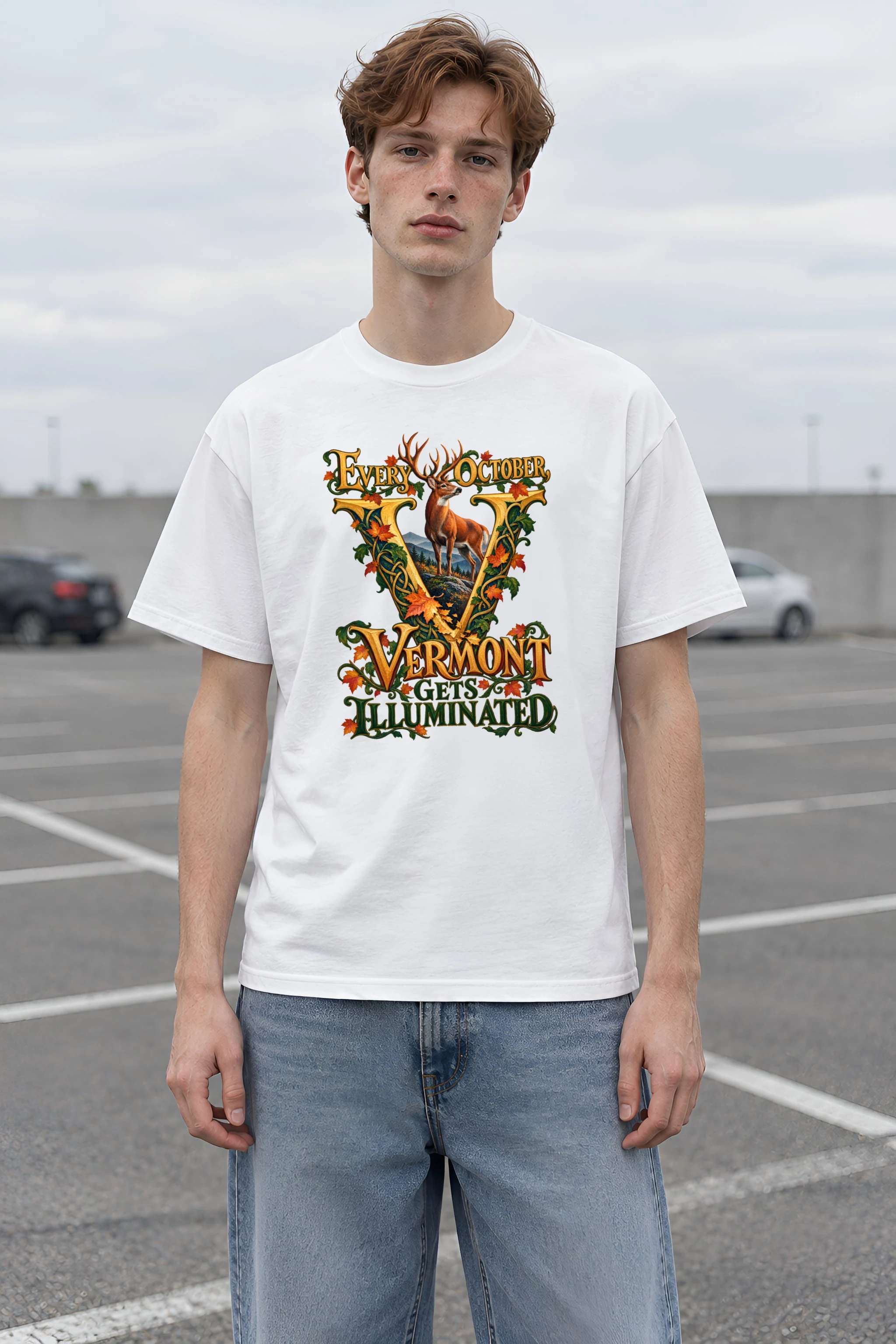 "Vermont Gets Illuminated" Heavyweight Unisex Crewneck T-shirt