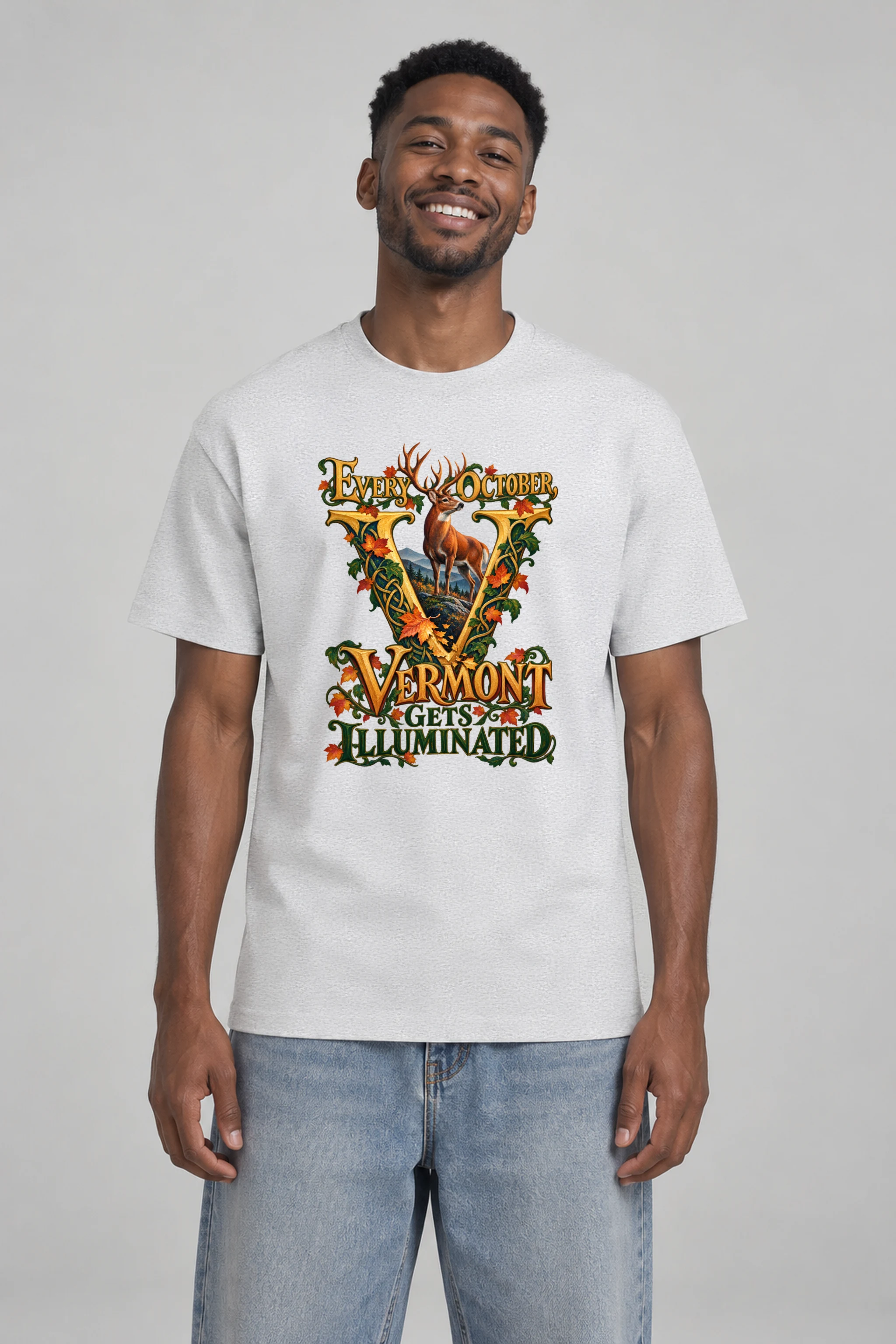 "Vermont Gets Illuminated" Heavyweight Unisex Crewneck T-shirt