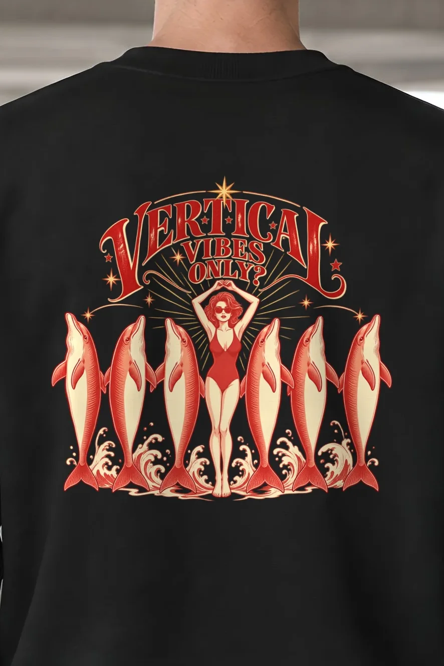 "Vertical Vibes Only" 1 Crewneck Sweatshirt - the graphic up close