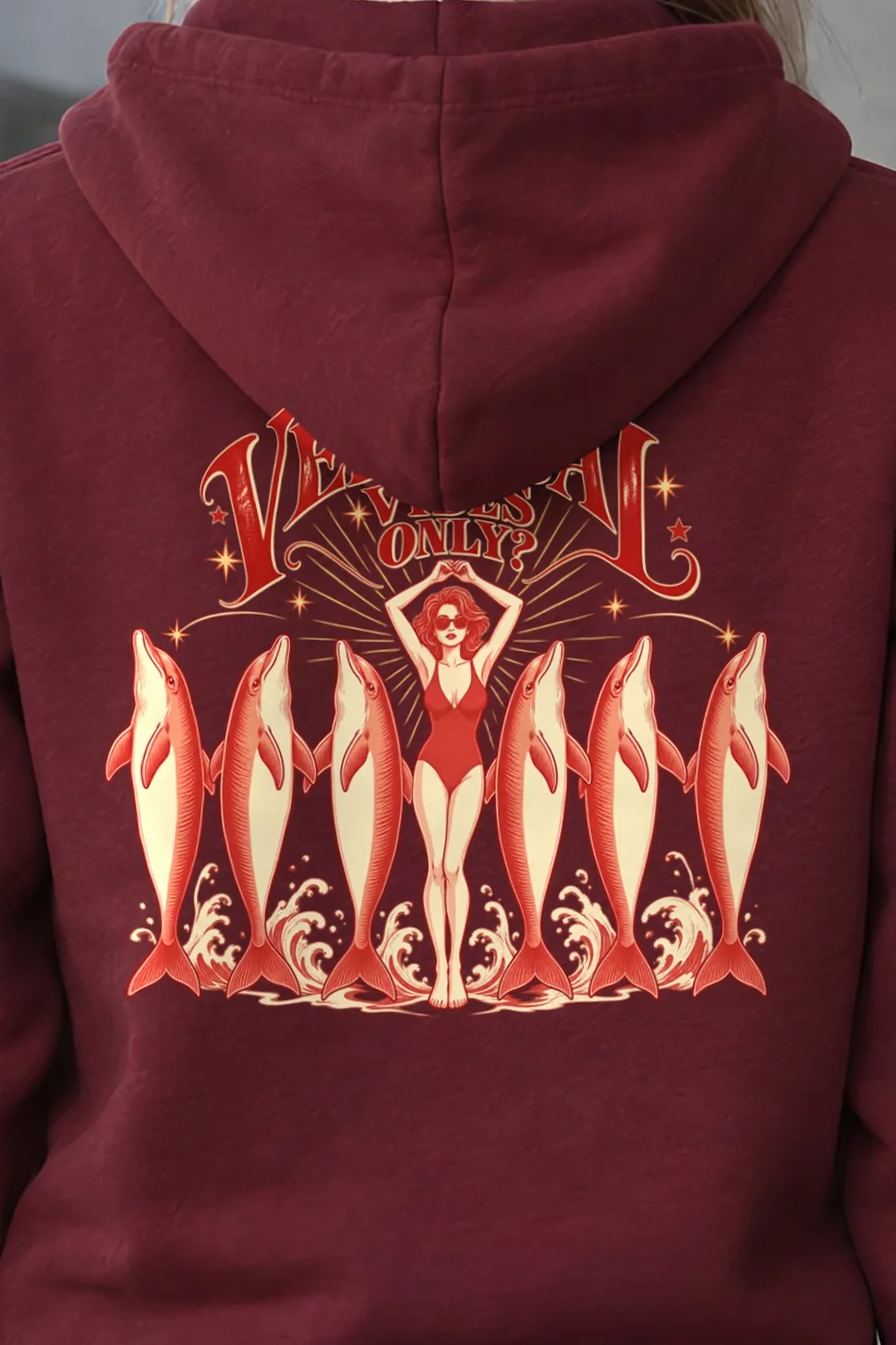"Vertical Vibes Only" 1 Pullover Hoodie - the graphic up close