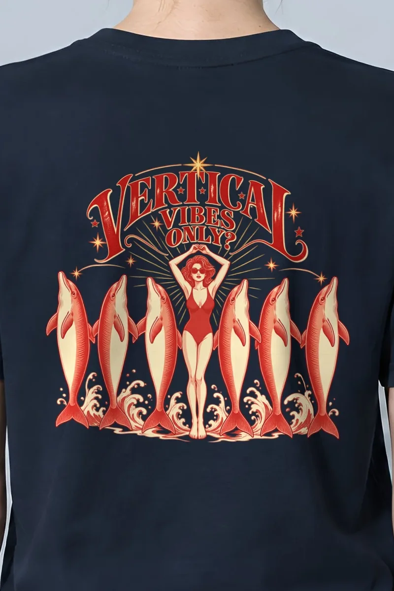 "Vertical Vibes Only" Heavyweight Unisex Crewneck T-shirt