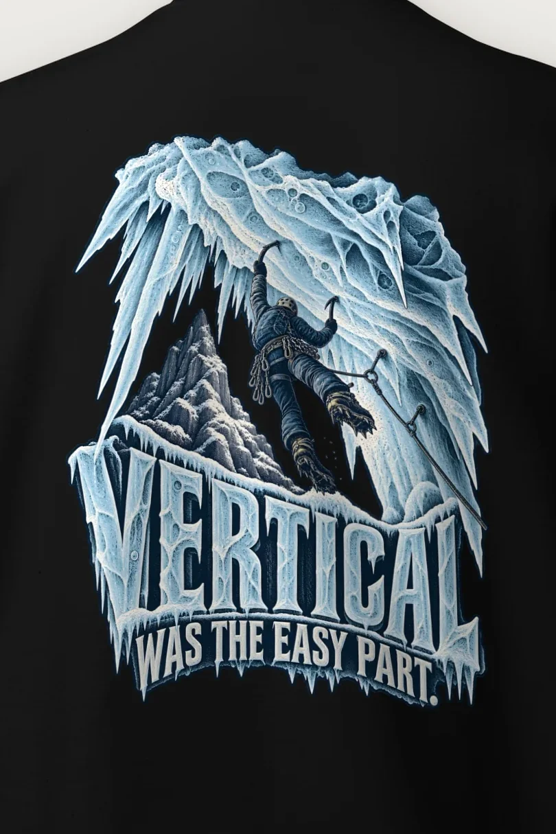 "Vertical Was the Easy Part" Heavy Blend Unisex Crewneck Sweatshirt - the graphic up close