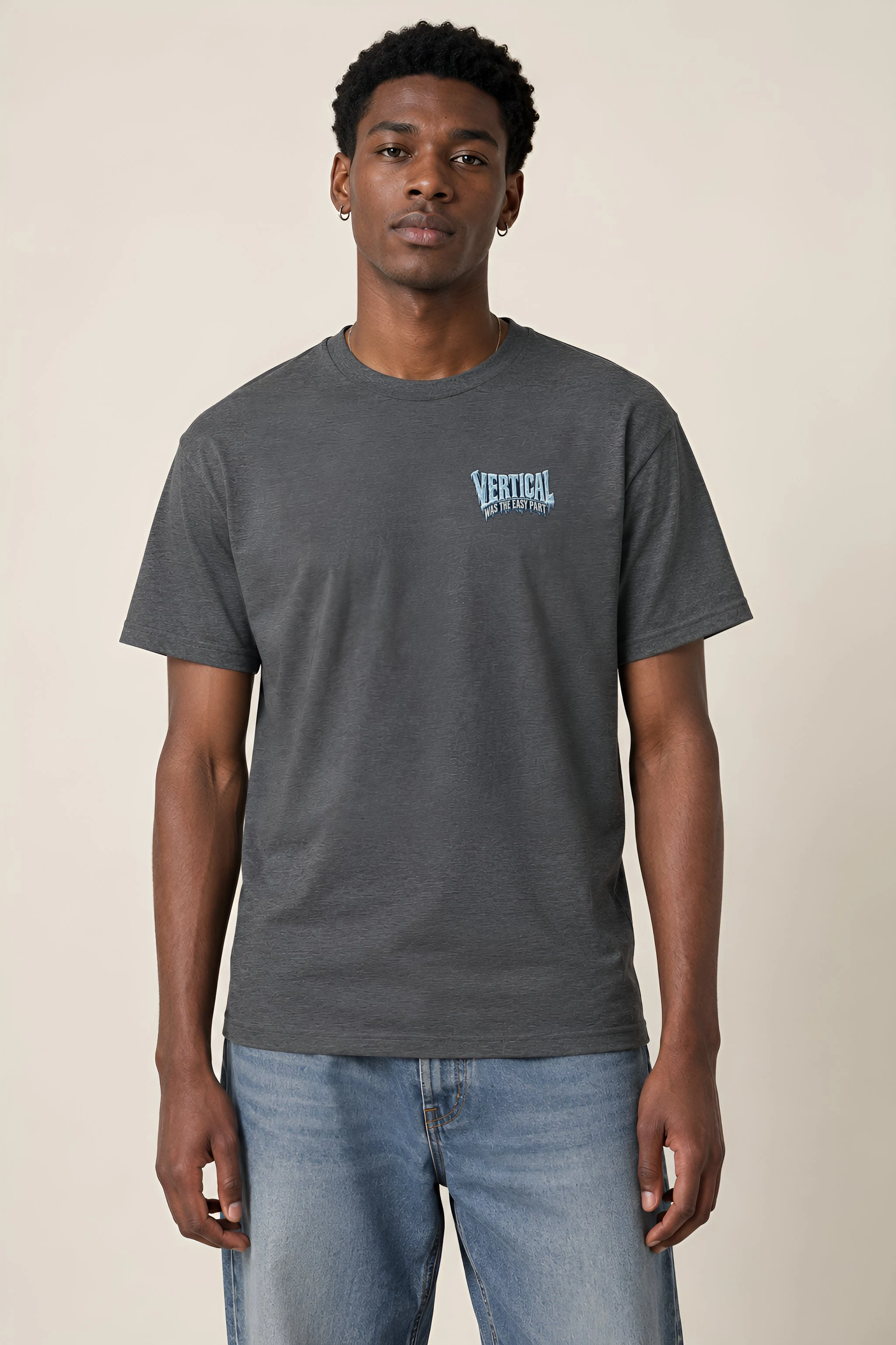 "Vertical Was the Easy Part" Heavyweight Unisex Crewneck T-shirt