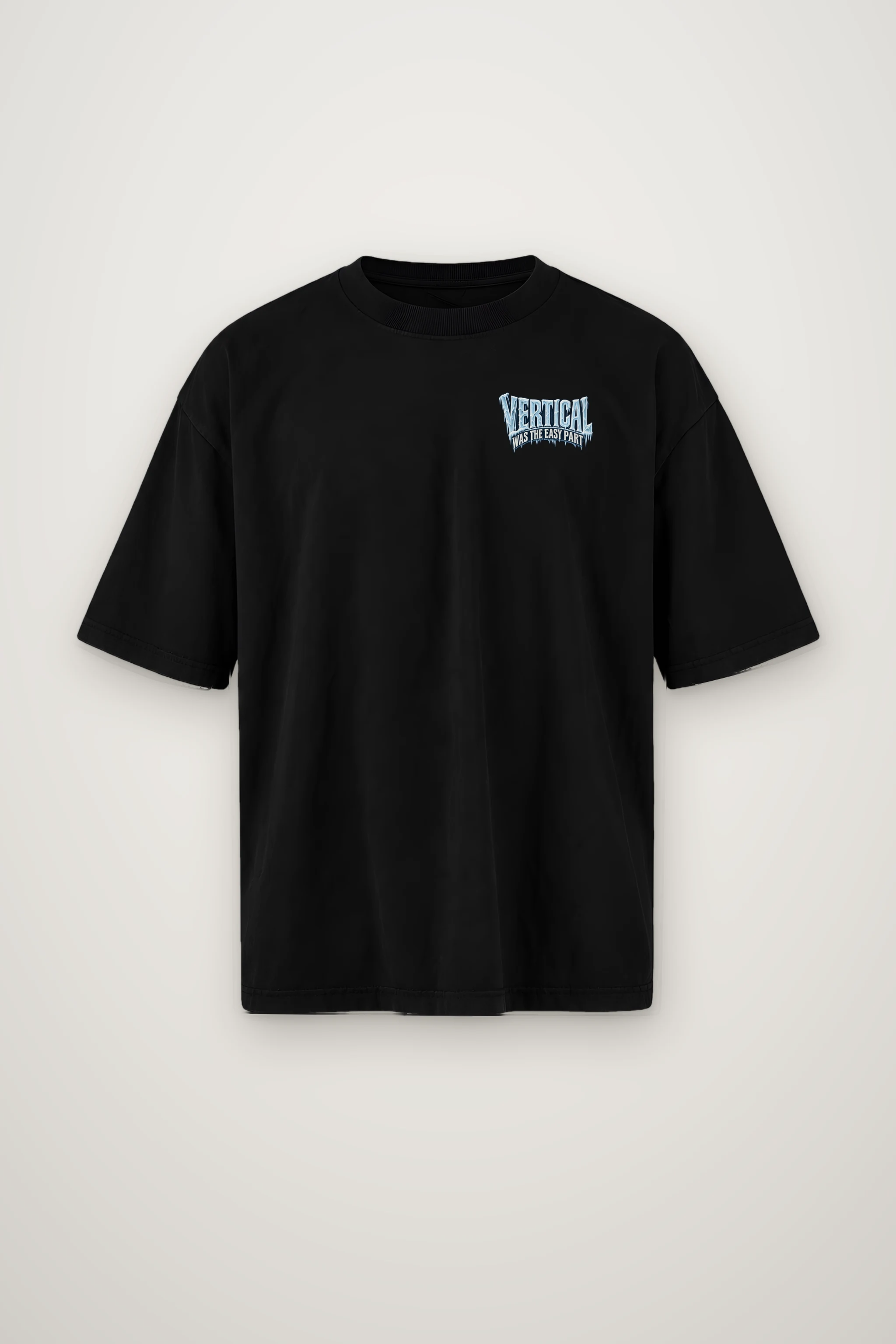 "Vertical Was the Easy Part" Men's Oversized Heavyweight Crewneck T-Shirt