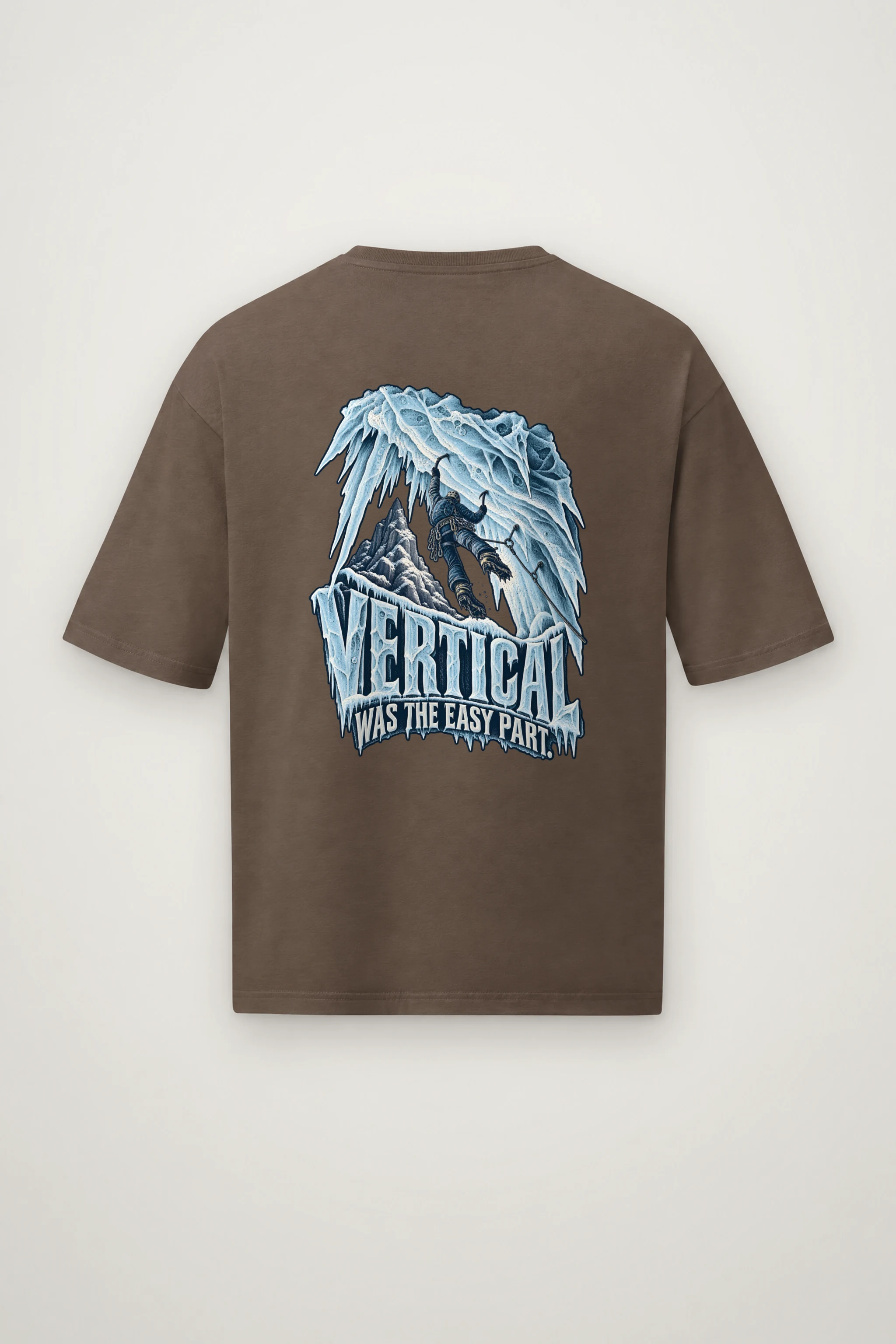 "Vertical Was the Easy Part" Men's Oversized Heavyweight Crewneck T-Shirt