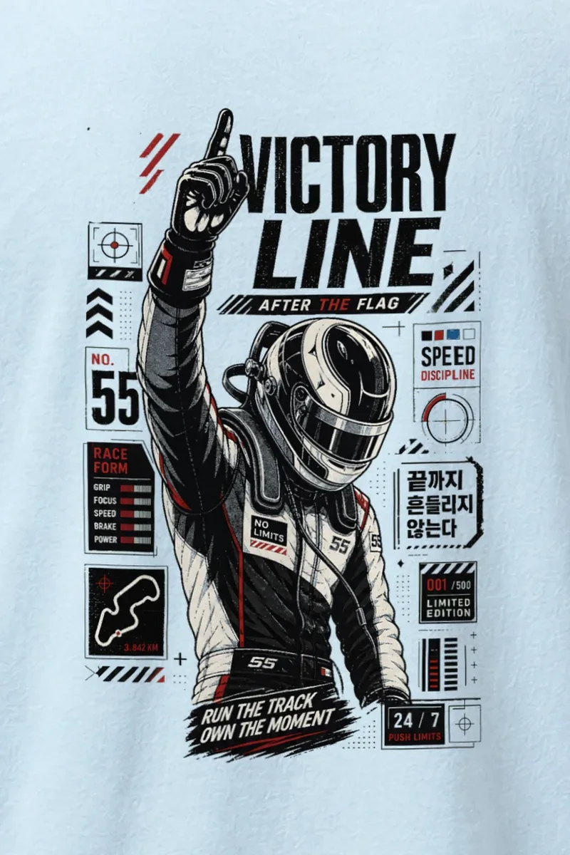 "Victory Line" Heavyweight Unisex Crewneck T-shirt