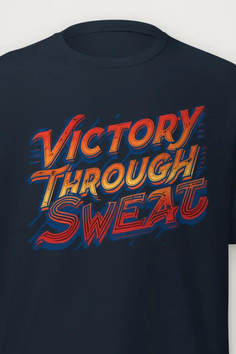 "Stacked Speed Lettering" Heavyweight Unisex Crewneck T-shirt - the graphic up close