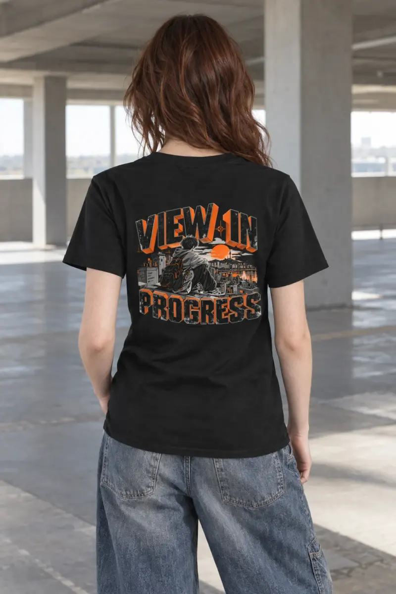 "View In Progress" Heavyweight Unisex Crewneck T-shirt