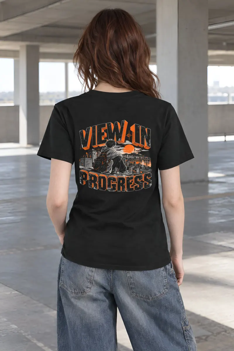 "View In Progress" Heavyweight Unisex Crewneck T-shirt