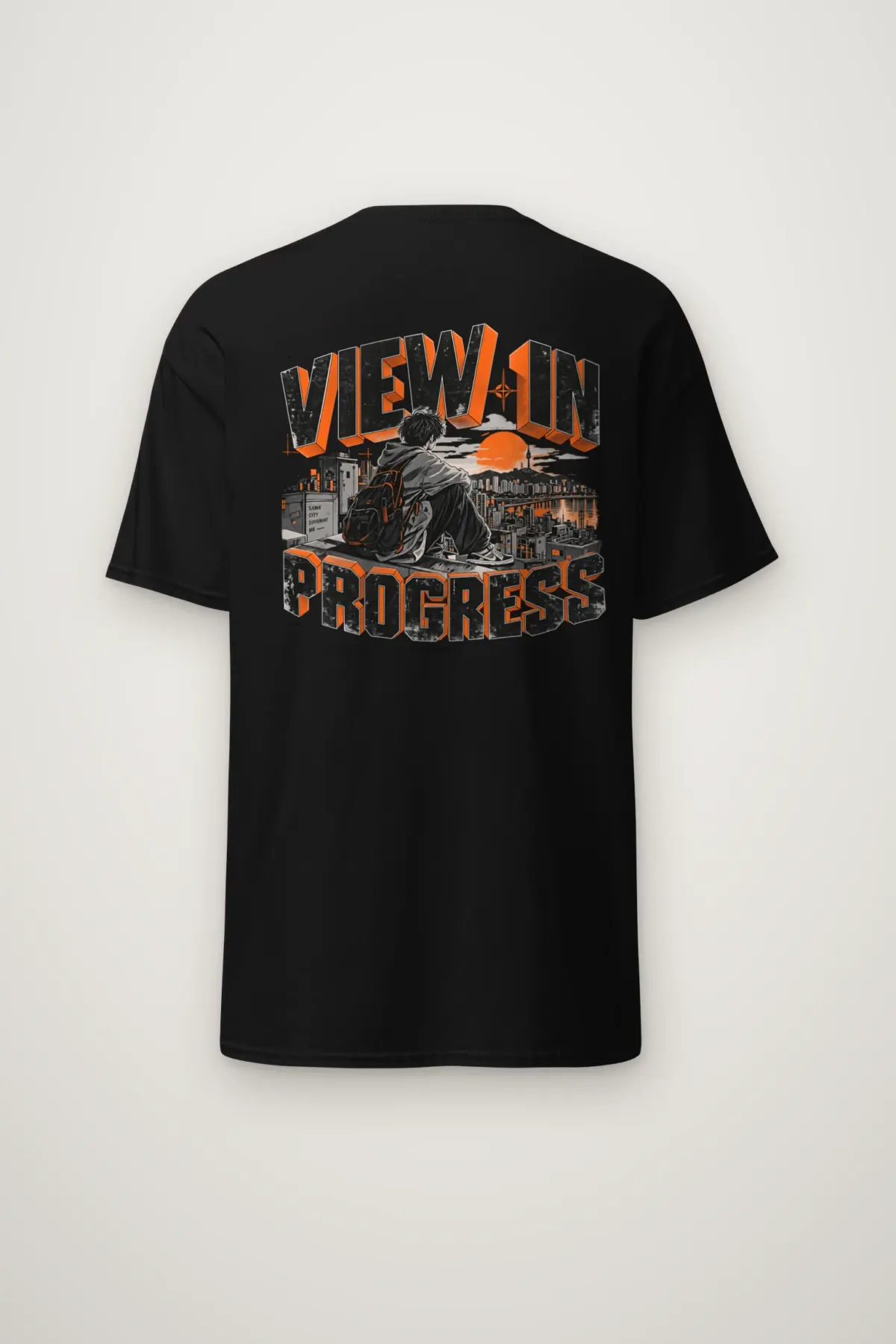 "View In Progress" Heavyweight Unisex Crewneck T-shirt