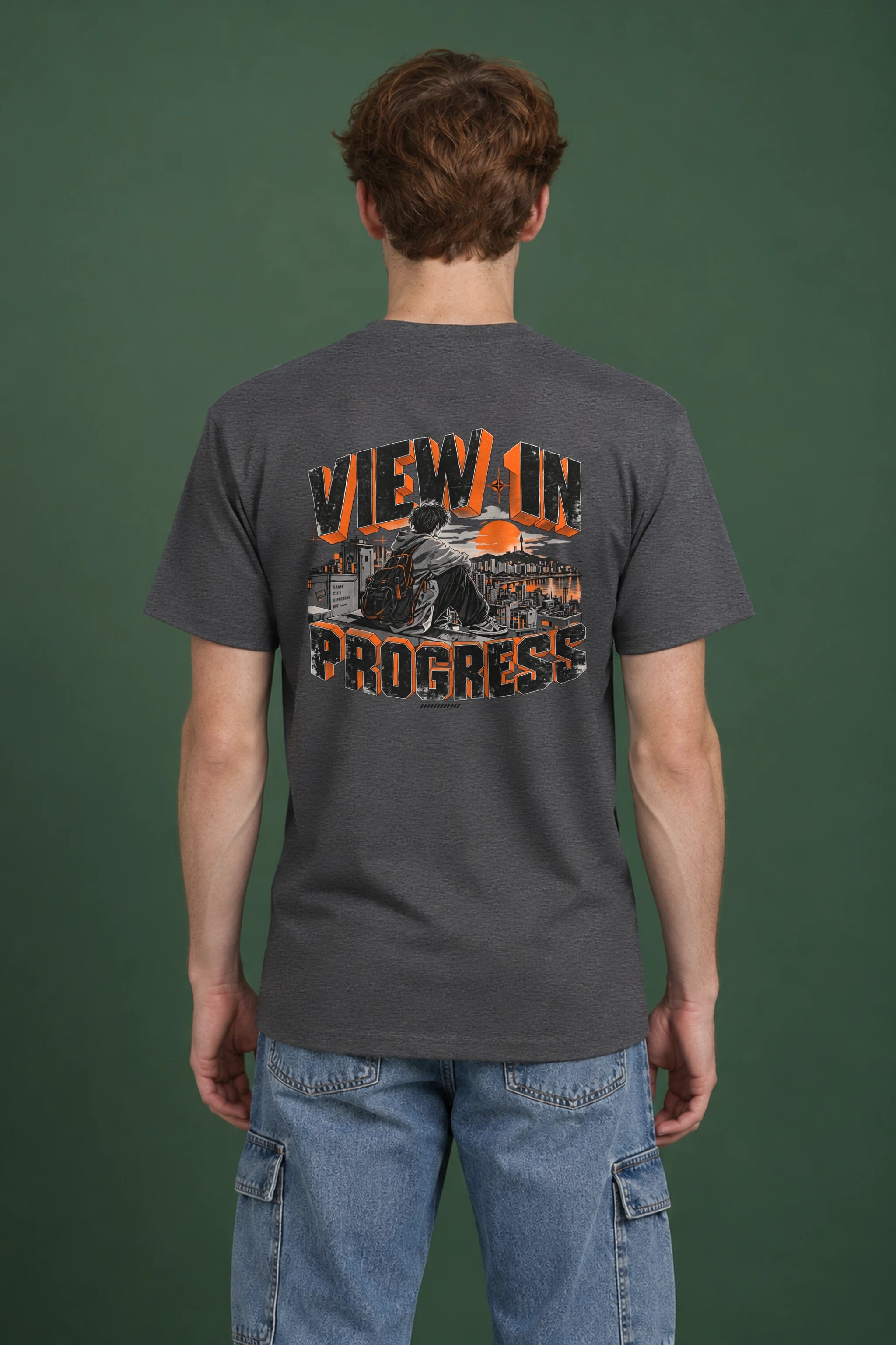 "View In Progress" Heavyweight Unisex Crewneck T-shirt