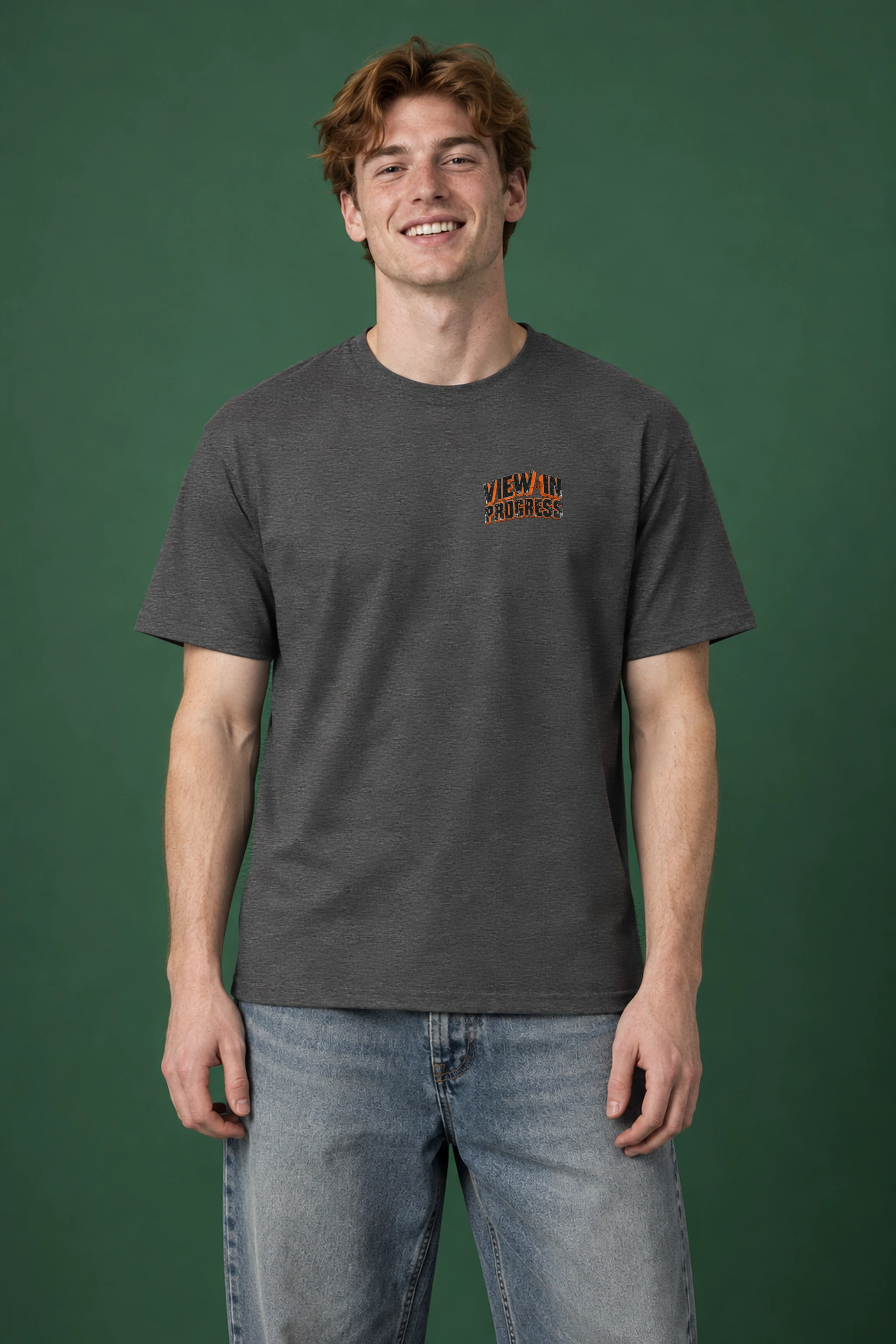 "View In Progress" Heavyweight Unisex Crewneck T-shirt