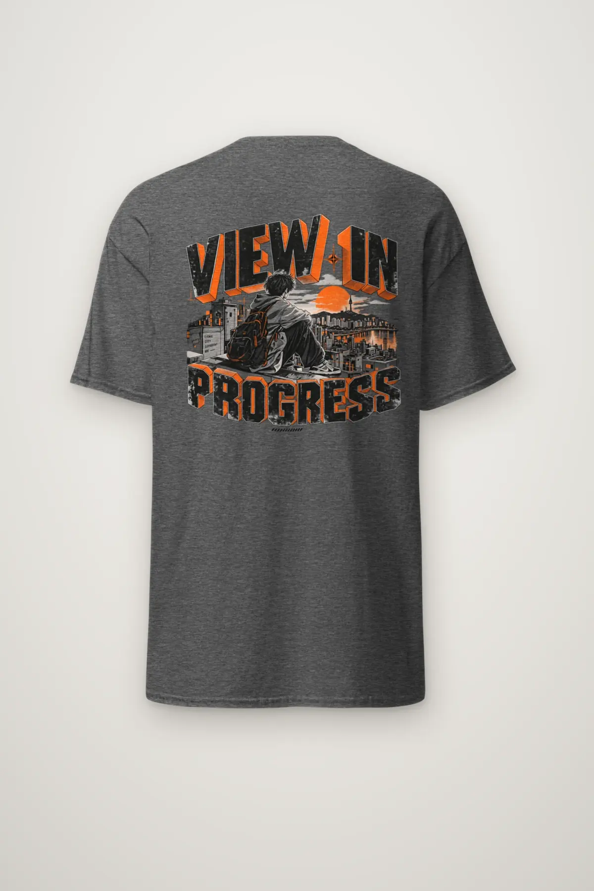 "View In Progress" Heavyweight Unisex Crewneck T-shirt