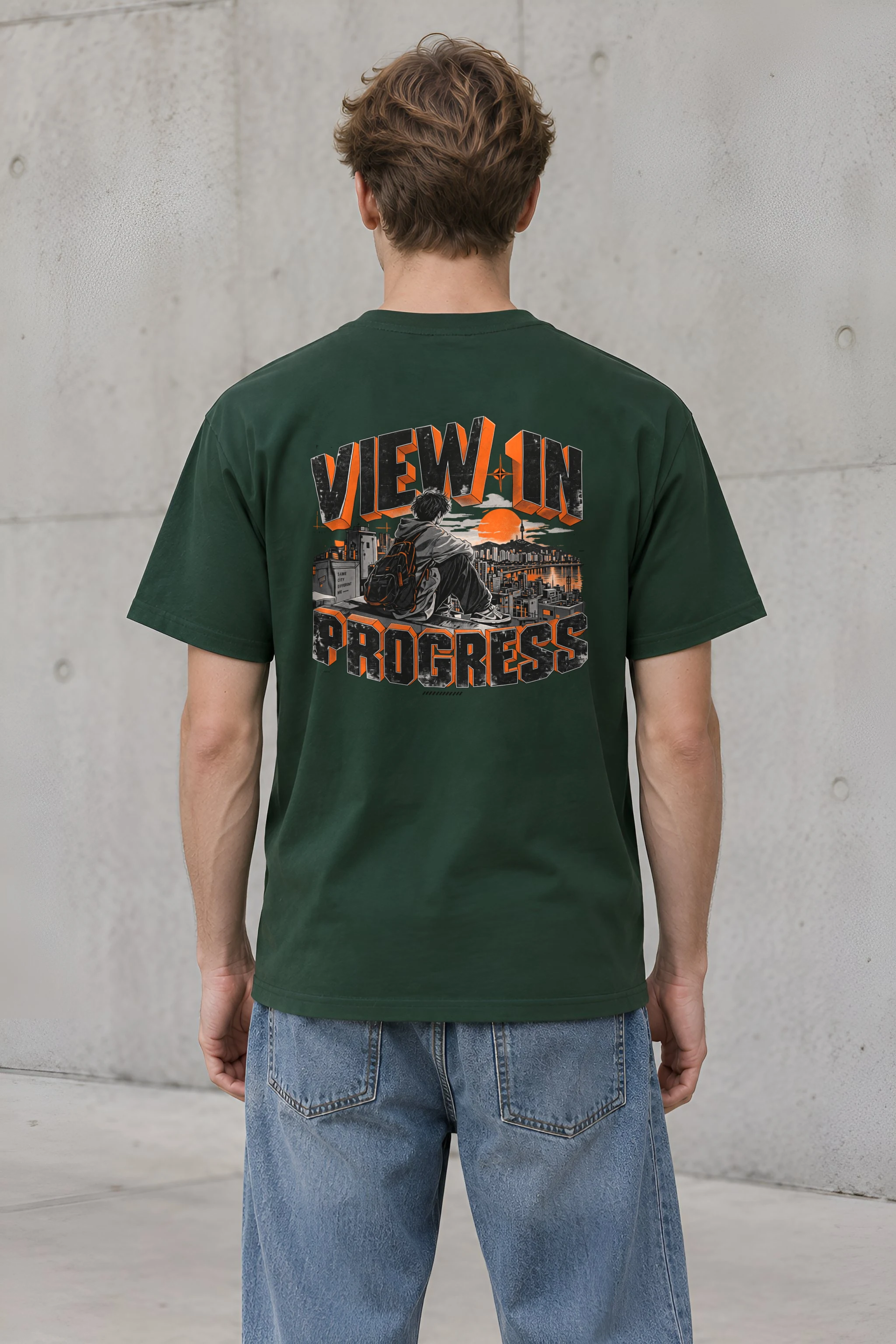 "View In Progress" Heavyweight Unisex Crewneck T-shirt