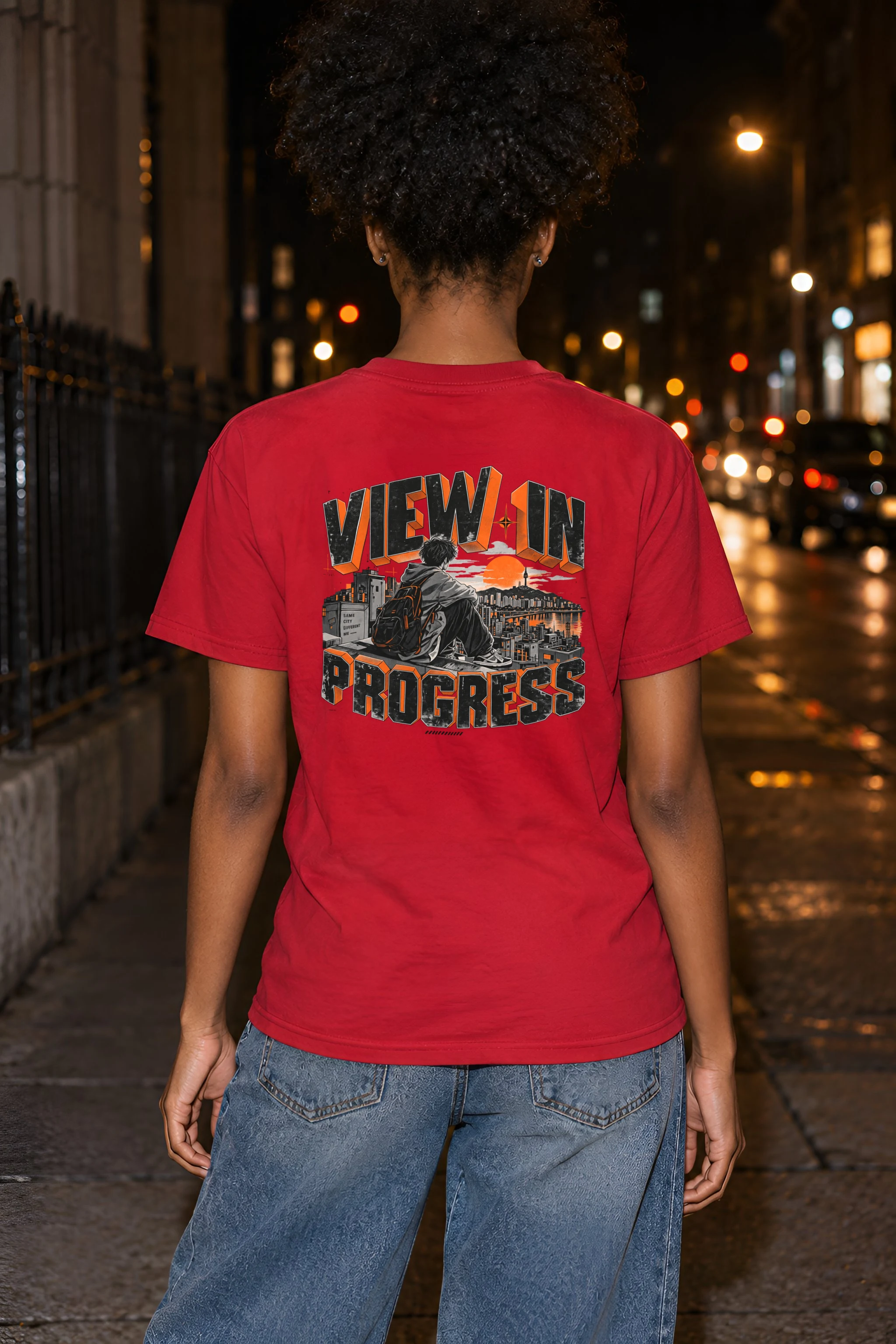"View In Progress" Heavyweight Unisex Crewneck T-shirt