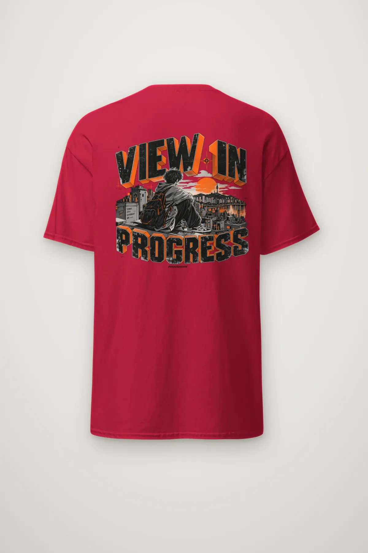 "View In Progress" Heavyweight Unisex Crewneck T-shirt