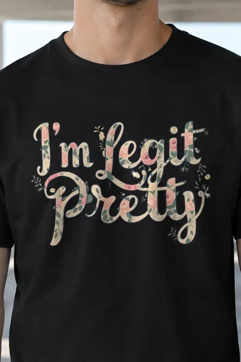"Vintage Floral Lettering" Heavyweight Unisex Crewneck T-shirt