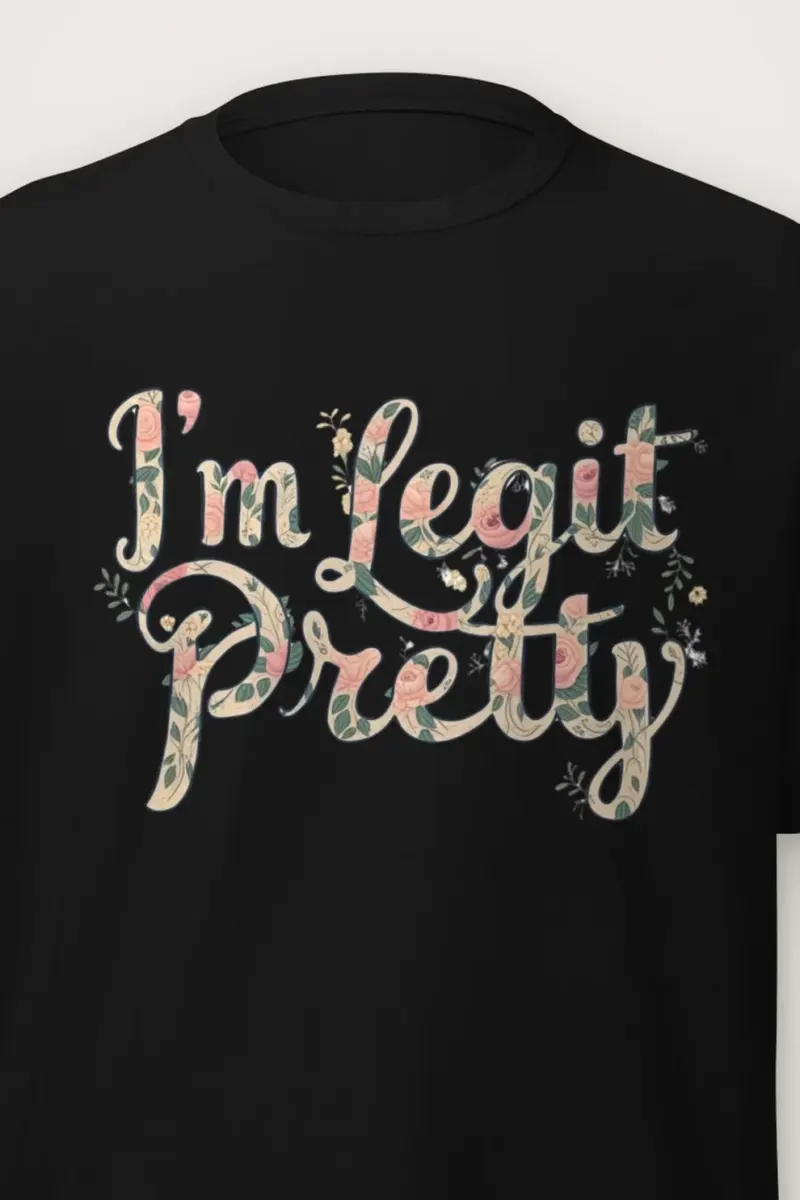 "Vintage Floral Lettering" Heavyweight Unisex Crewneck T-shirt