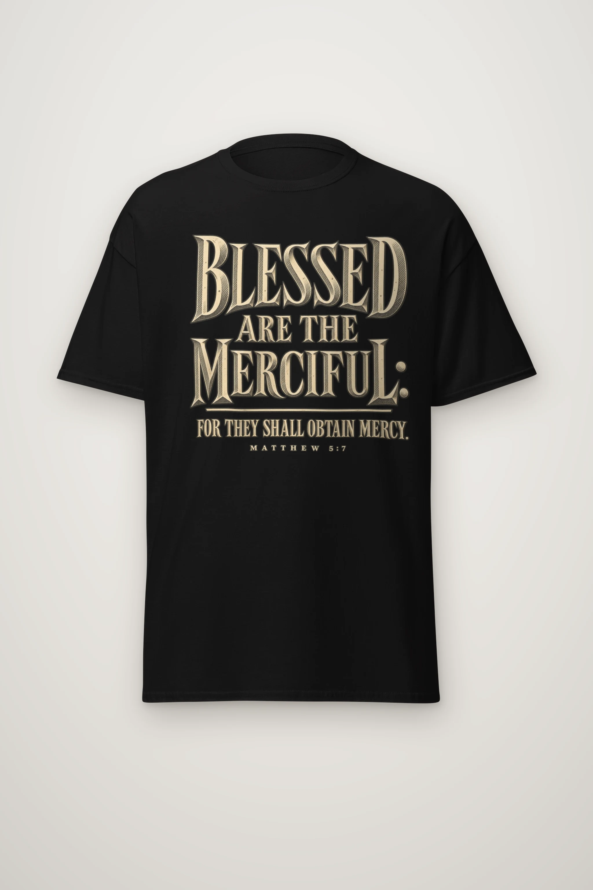 "Vintage Mercy Letterpress" Heavyweight Unisex Crewneck T-shirt