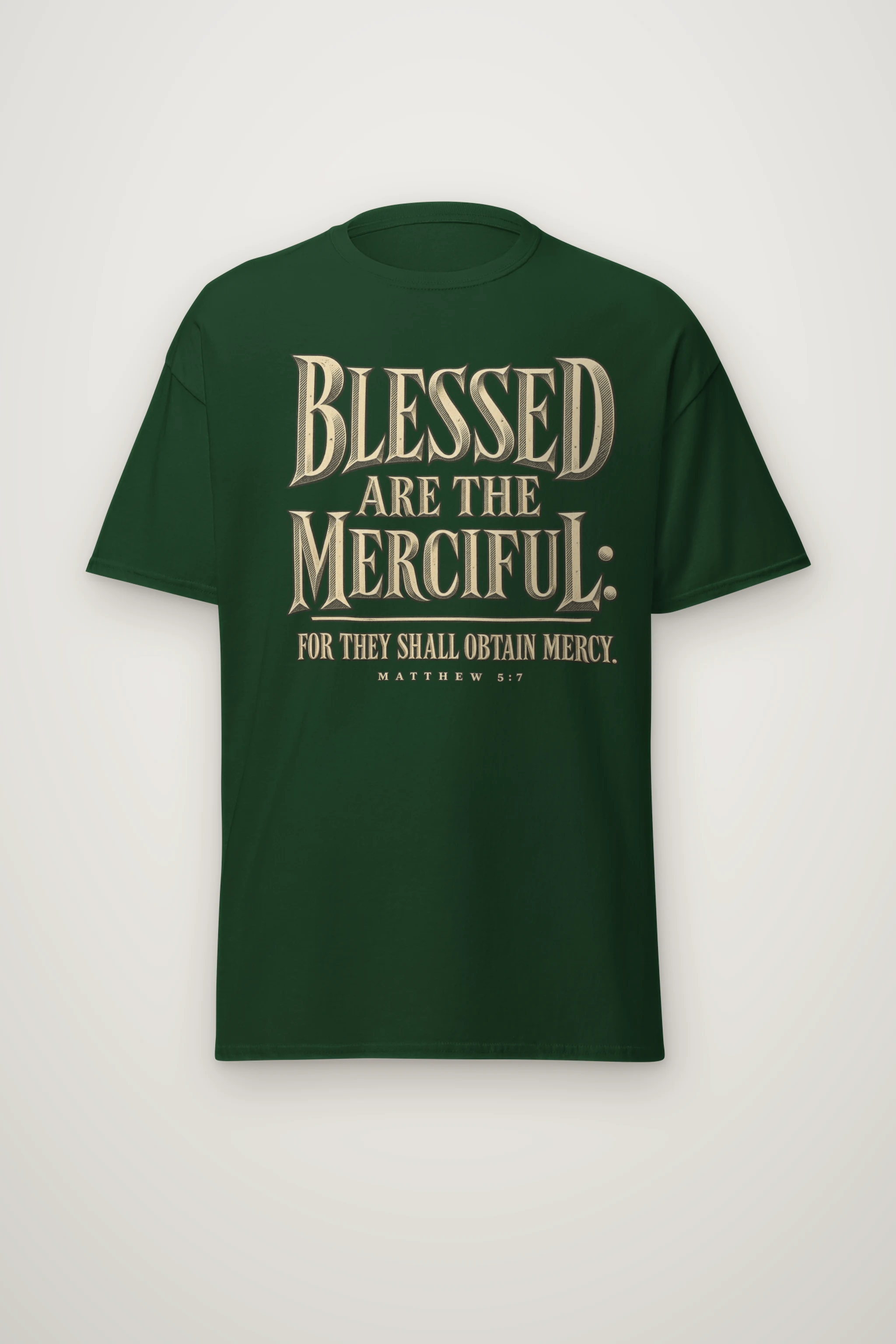 "Vintage Mercy Letterpress" Heavyweight Unisex Crewneck T-shirt