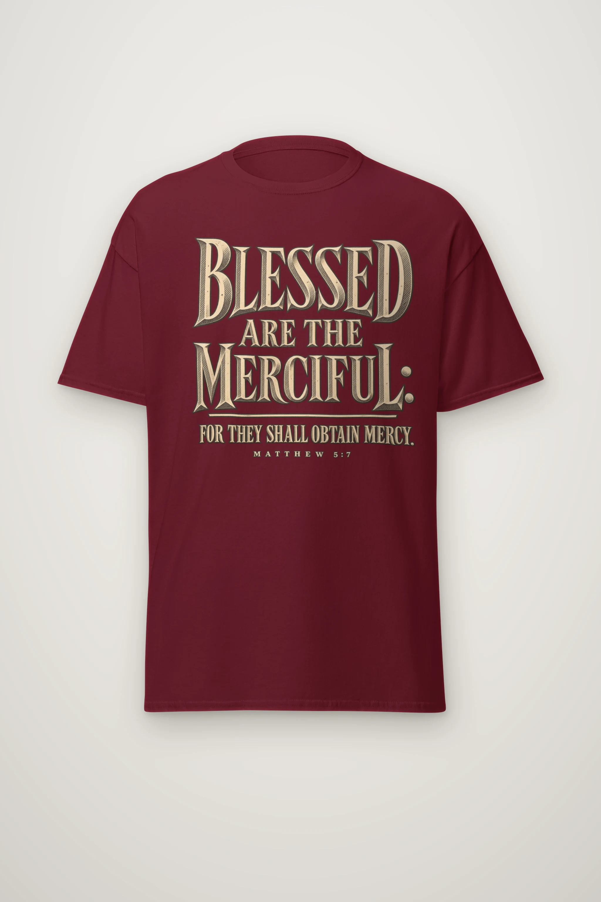 "Vintage Mercy Letterpress" Heavyweight Unisex Crewneck T-shirt