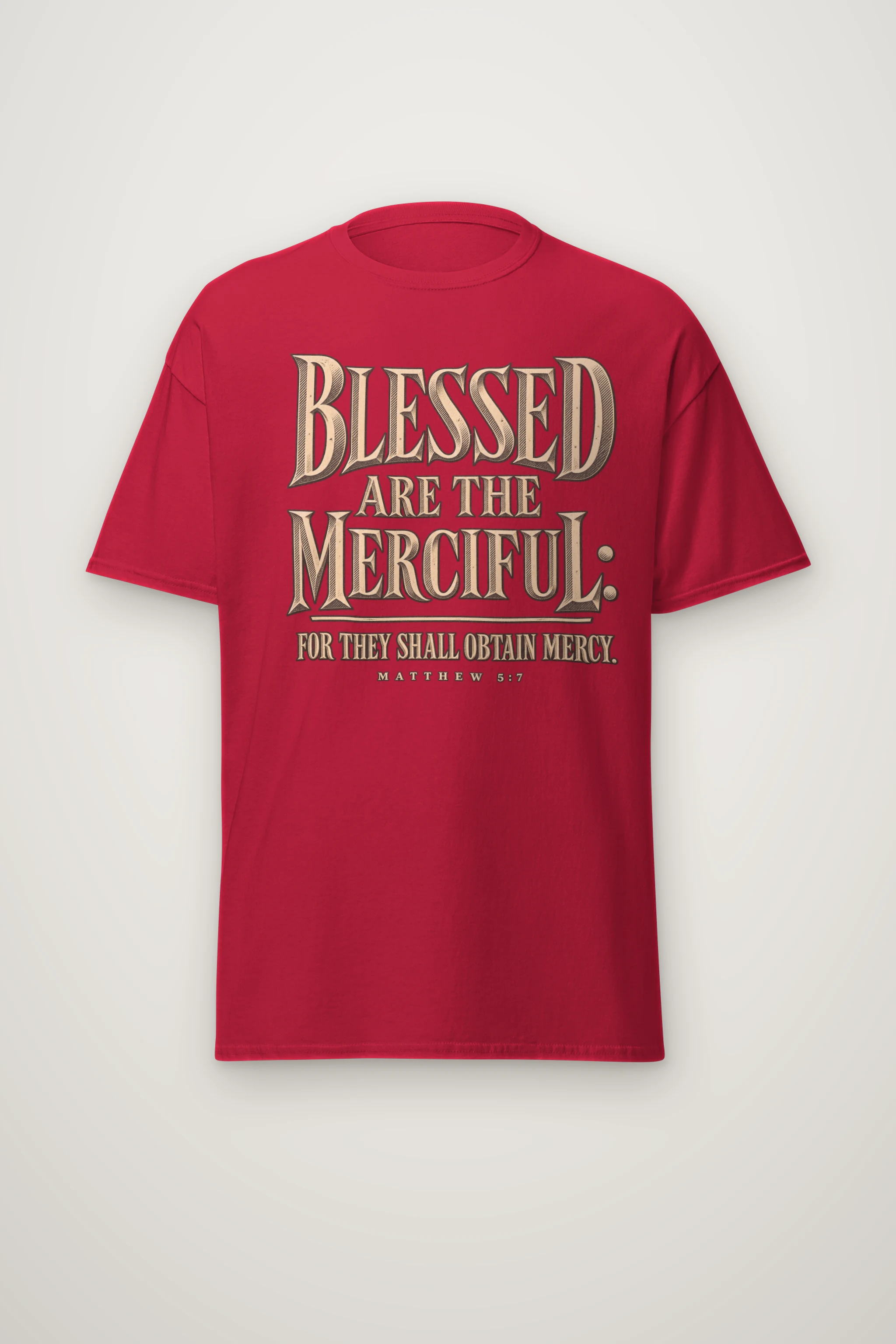 "Vintage Mercy Letterpress" Heavyweight Unisex Crewneck T-shirt