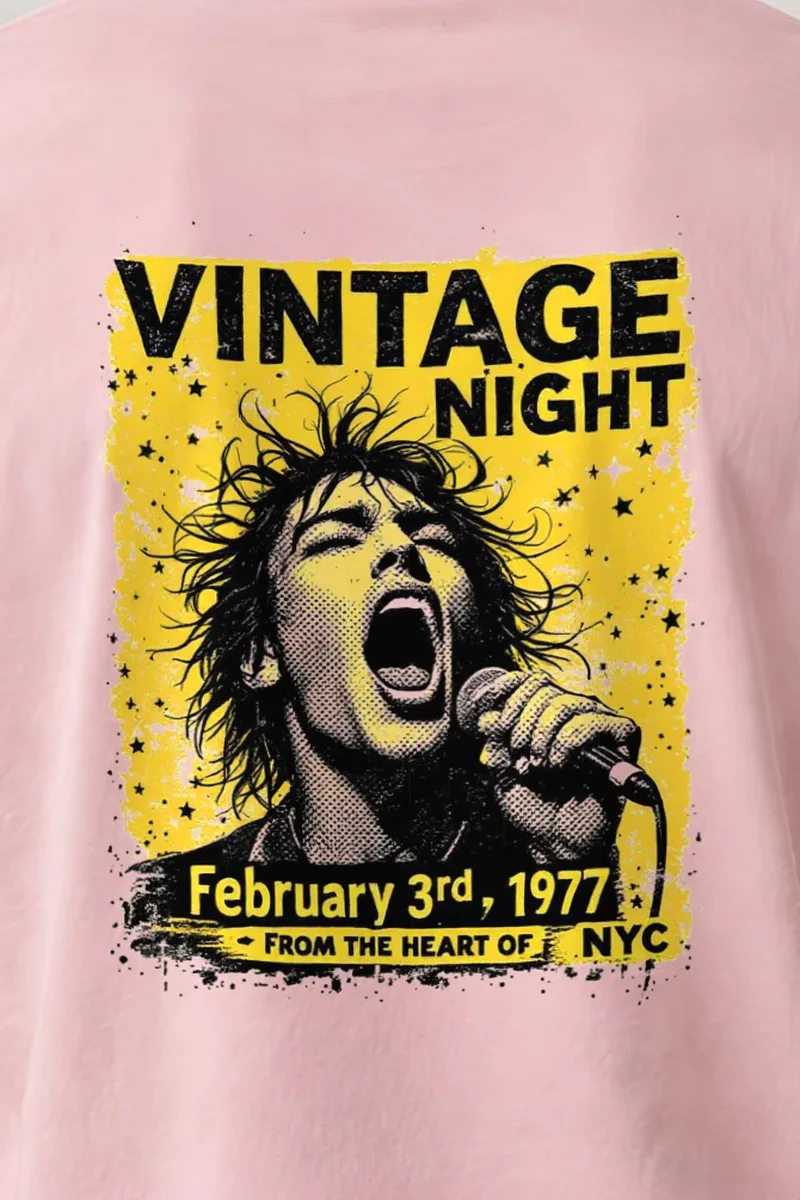 "Vintage Night NYC" Heavyweight Unisex Crewneck T-shirt