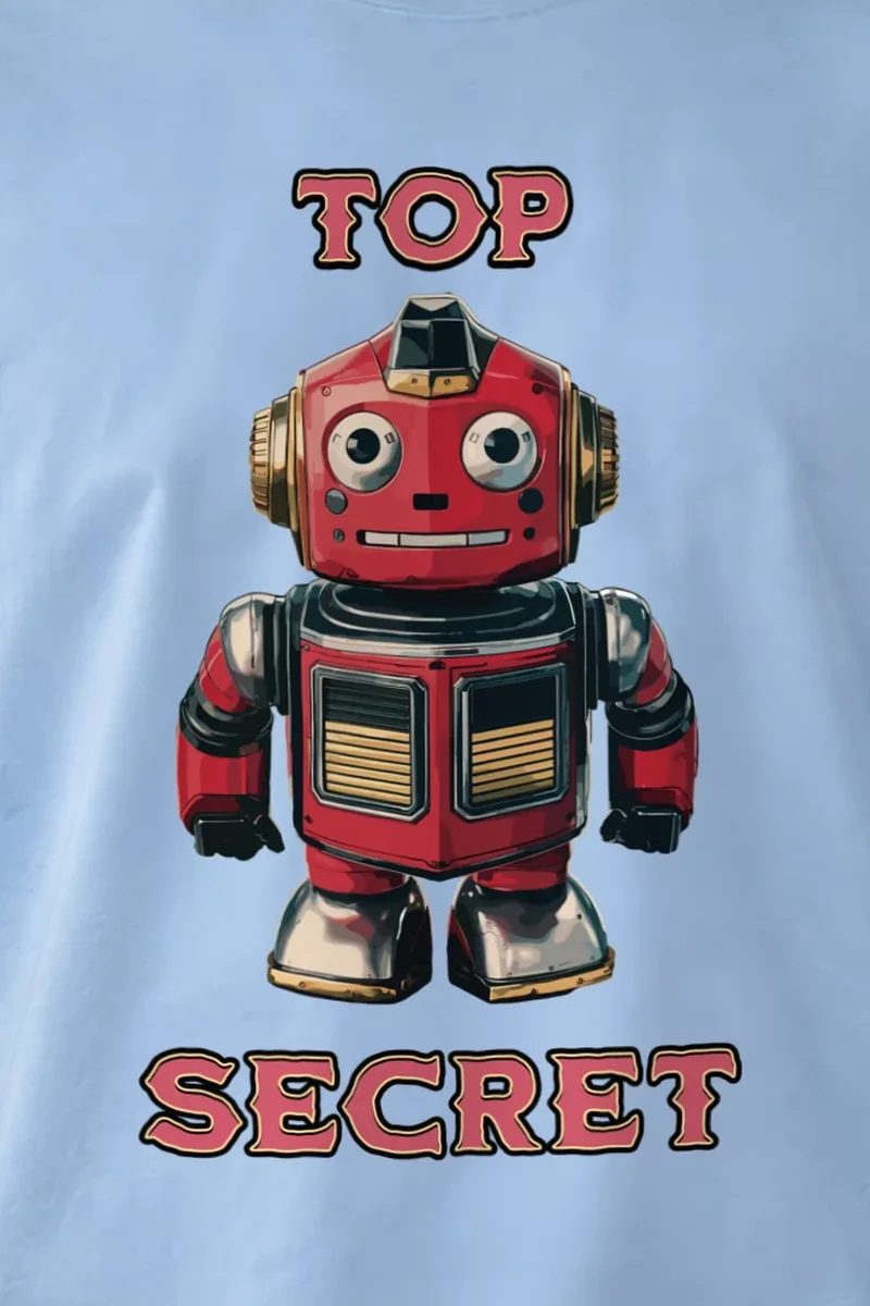 "Vintage Toy Automaton" Unisex Longsleeve T-shirt - the graphic up close