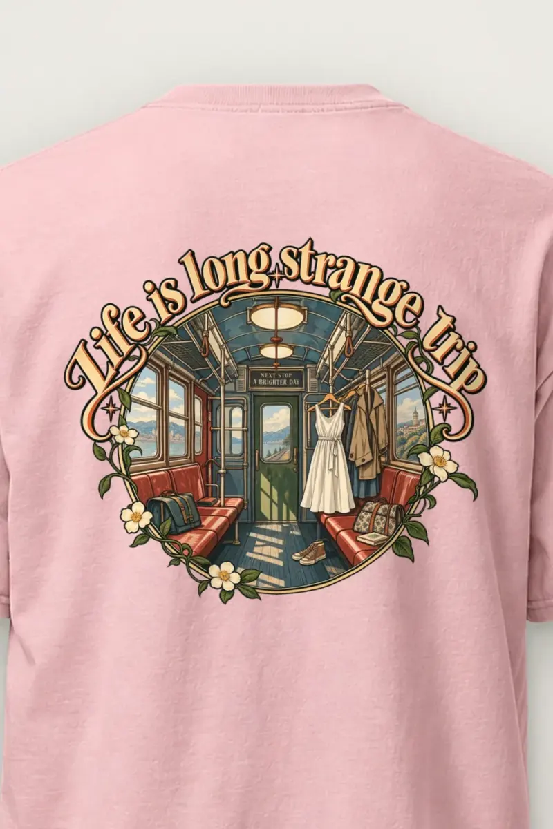 "Vintage Train Interior" Heavyweight Unisex Crewneck T-shirt