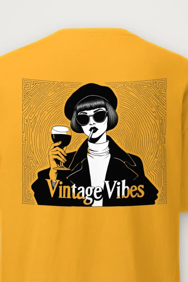 "Vintage Vibes" Heavyweight Unisex Crewneck T-shirt