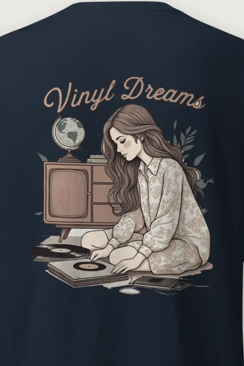 "Vinyl Dreams" Heavyweight Unisex Crewneck T-shirt