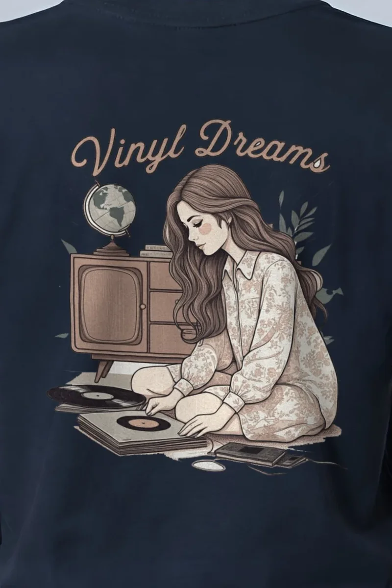 "Vinyl Dreams" Heavyweight Unisex Crewneck T-shirt