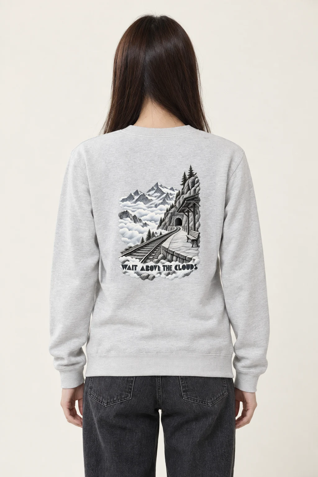 "Wait Above the Clouds" Heavy Blend Unisex Crewneck Sweatshirt