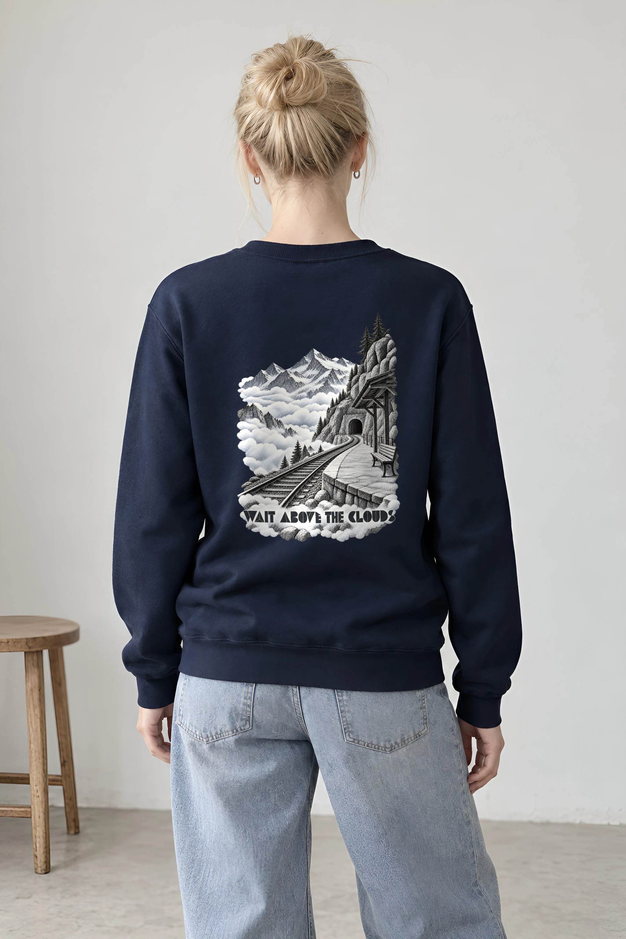 "Wait Above the Clouds" 1 Crewneck Sweatshirt