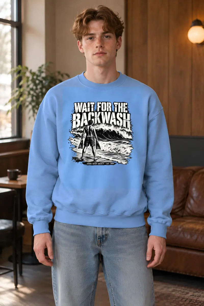 "Wait for the Backwash" Heavy Blend Unisex Crewneck Sweatshirt