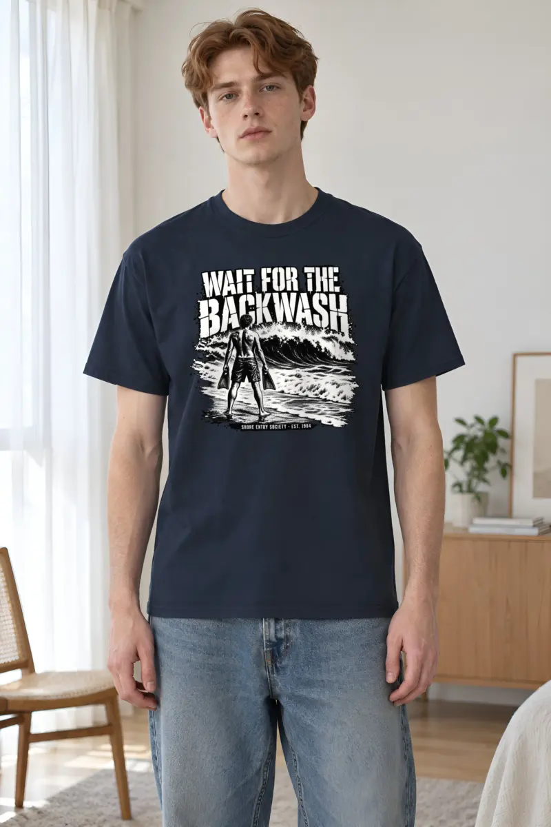 "Wait for the Backwash" Heavyweight Unisex Crewneck T-shirt