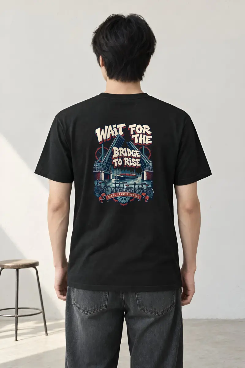 "WAIT FOR THE BRIDGE TO RISE" Heavyweight Unisex Crewneck T-shirt
