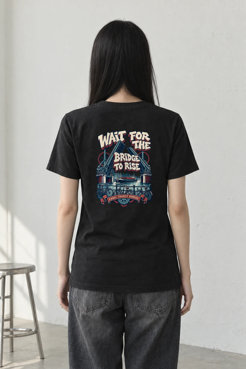 "WAIT FOR THE BRIDGE TO RISE" Heavyweight Unisex Crewneck T-shirt