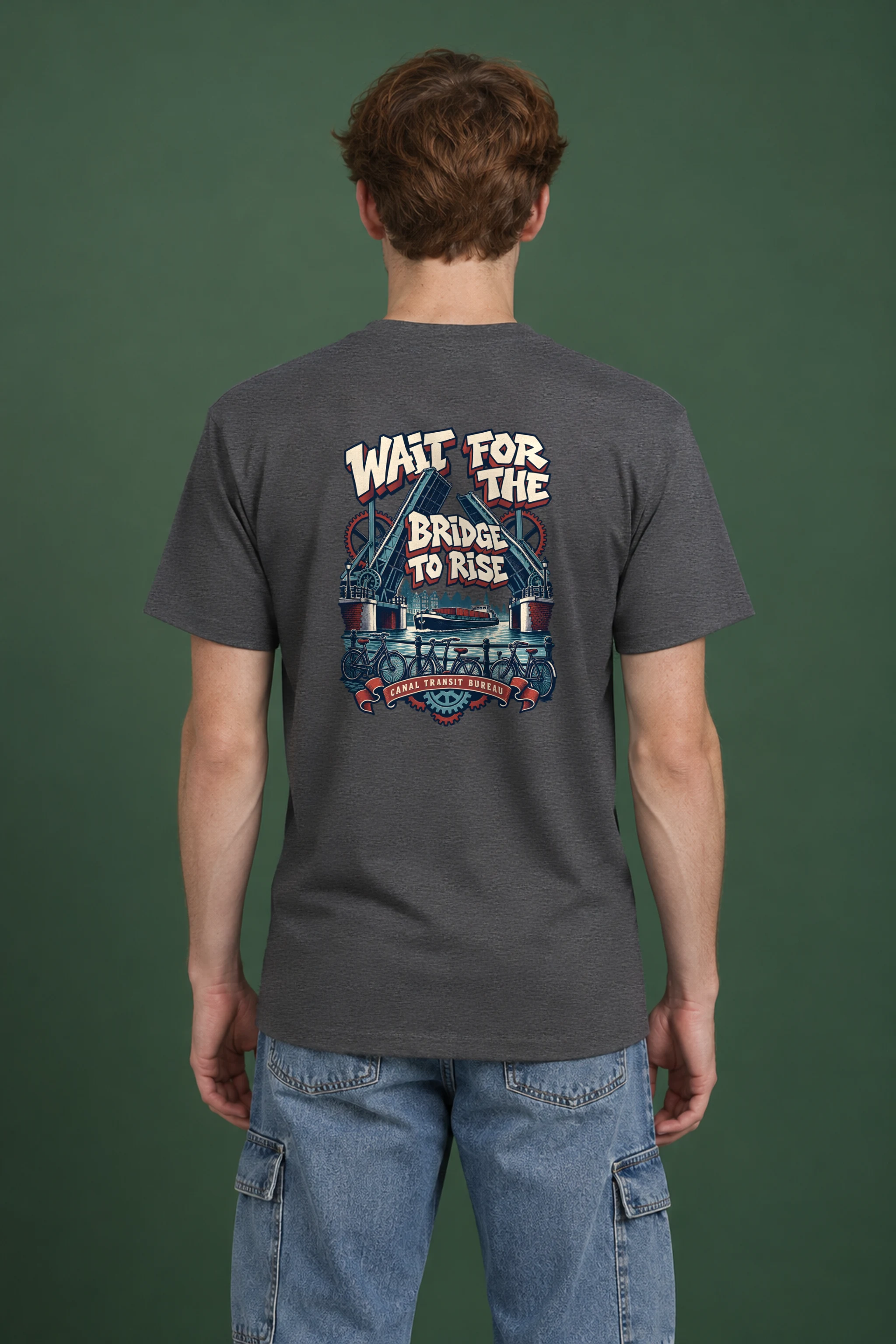 "WAIT FOR THE BRIDGE TO RISE" Heavyweight Unisex Crewneck T-shirt