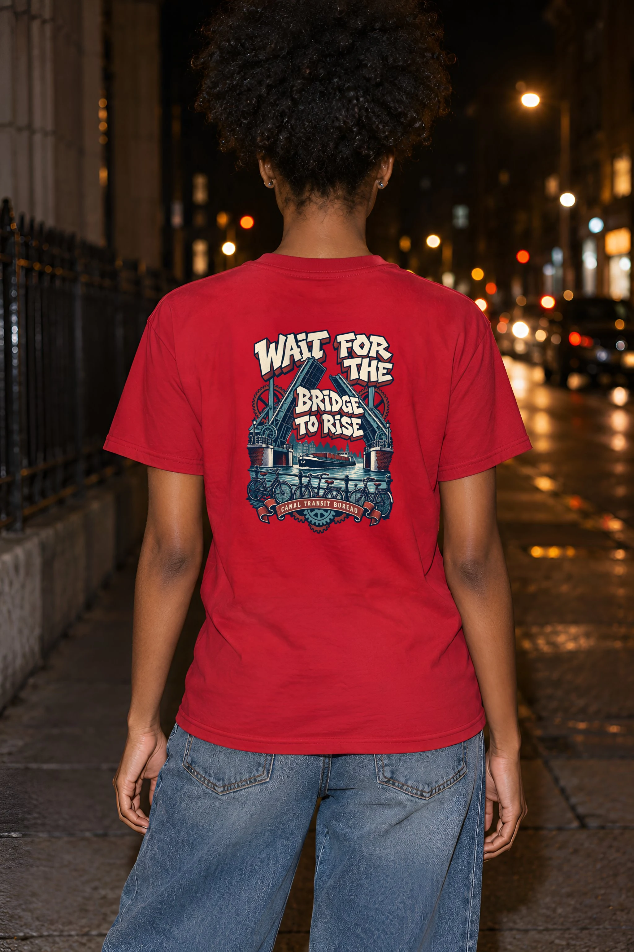 "WAIT FOR THE BRIDGE TO RISE" Heavyweight Unisex Crewneck T-shirt