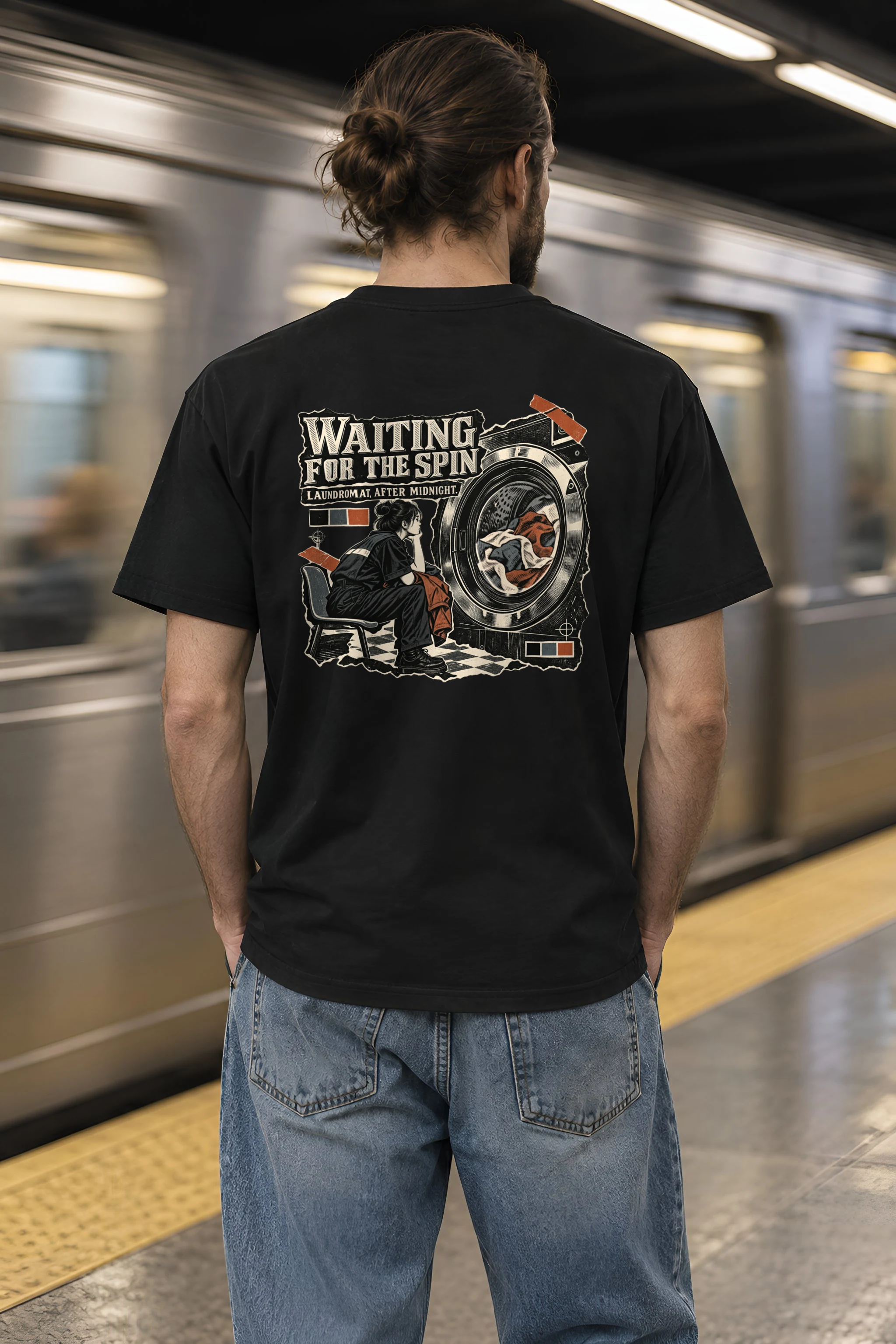 "Waiting for the Spin" Heavyweight Unisex Crewneck T-shirt