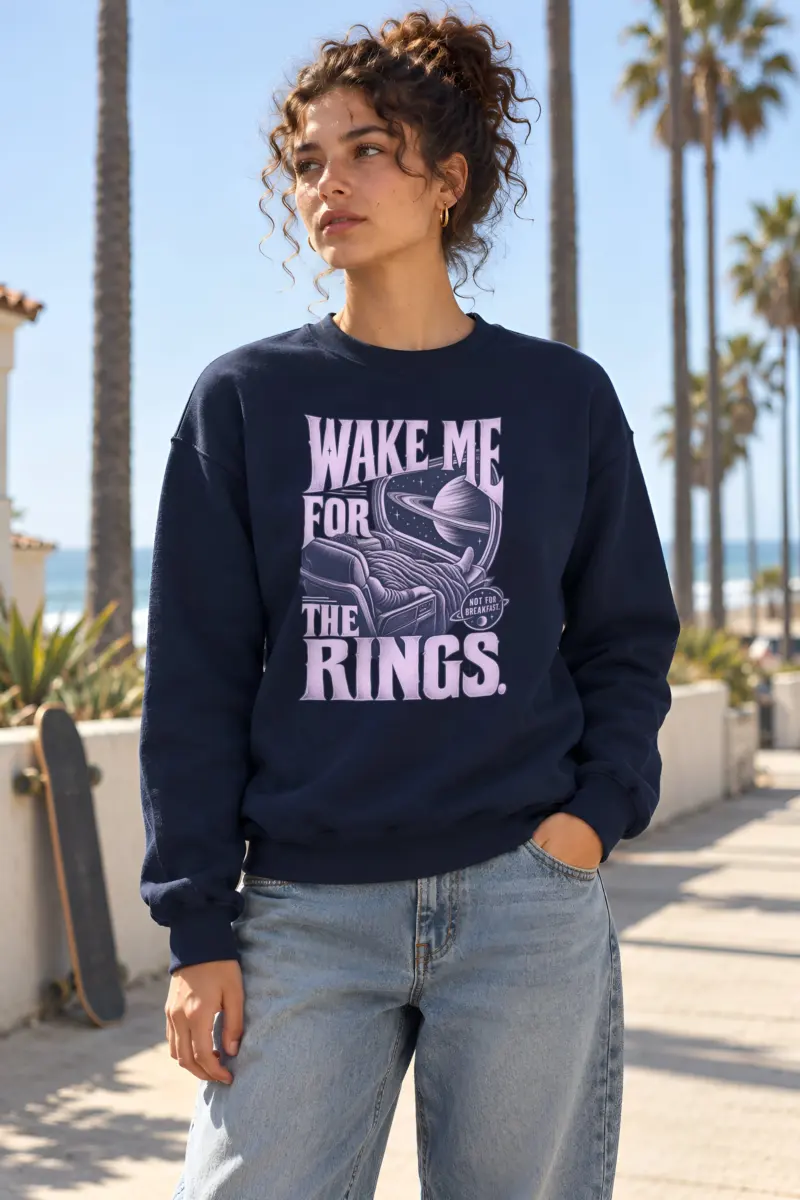 "WAKE ME FOR THE RINGS." Heavy Blend Unisex Crewneck Sweatshirt