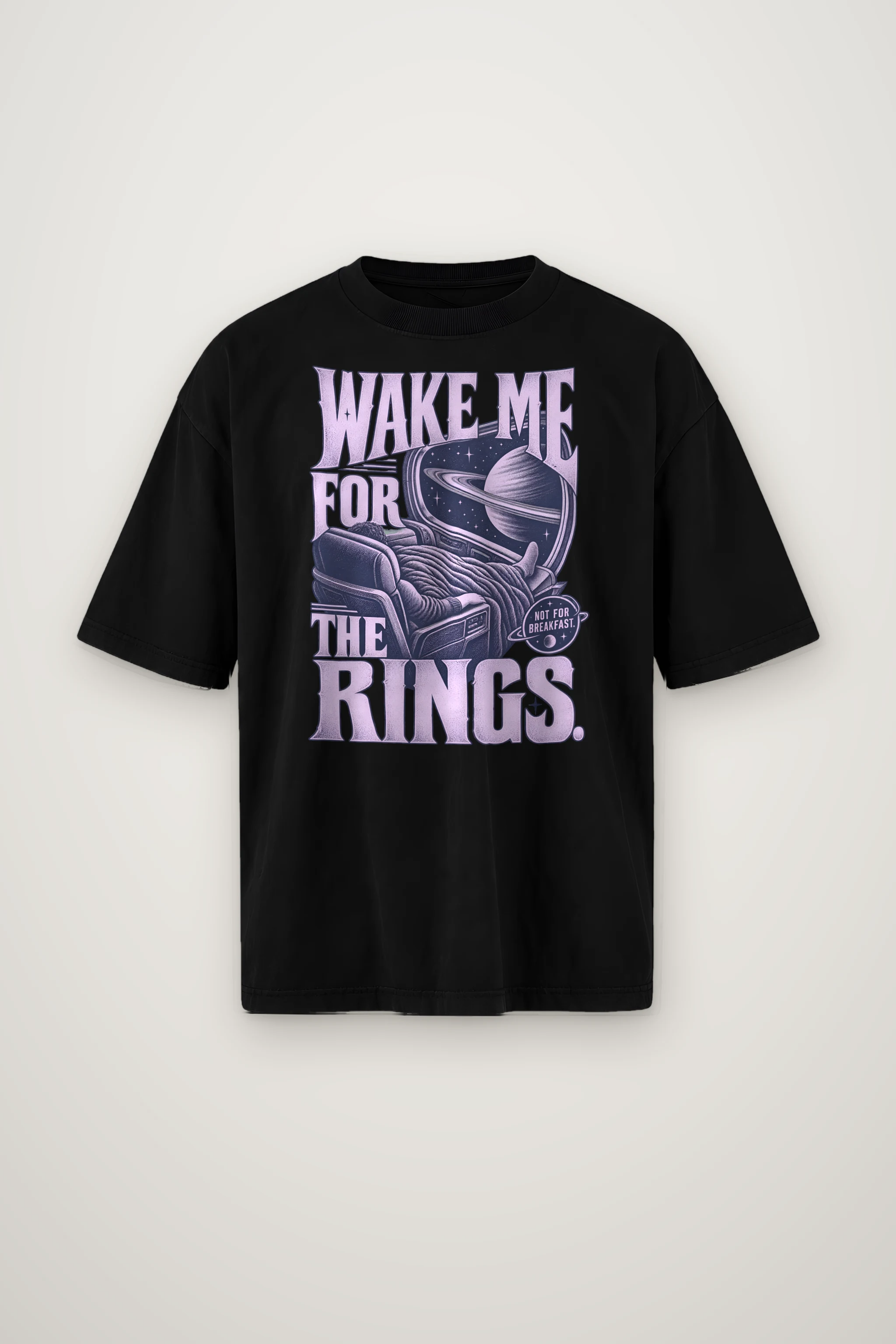 "Wake Me For The Rings" Men's Oversized Heavyweight Crewneck T-Shirt