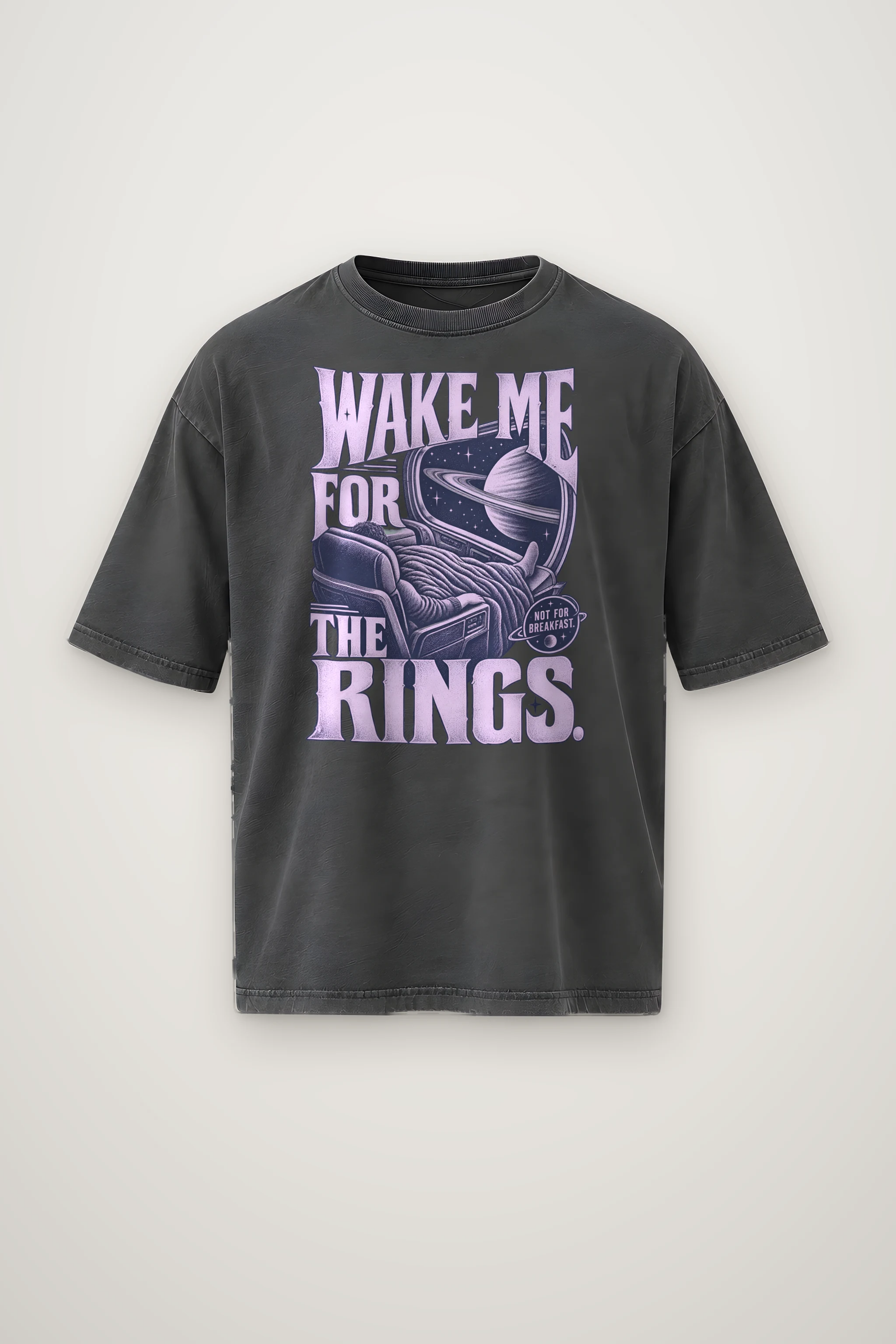 "Wake Me For The Rings" Men's Oversized Heavyweight Crewneck T-Shirt